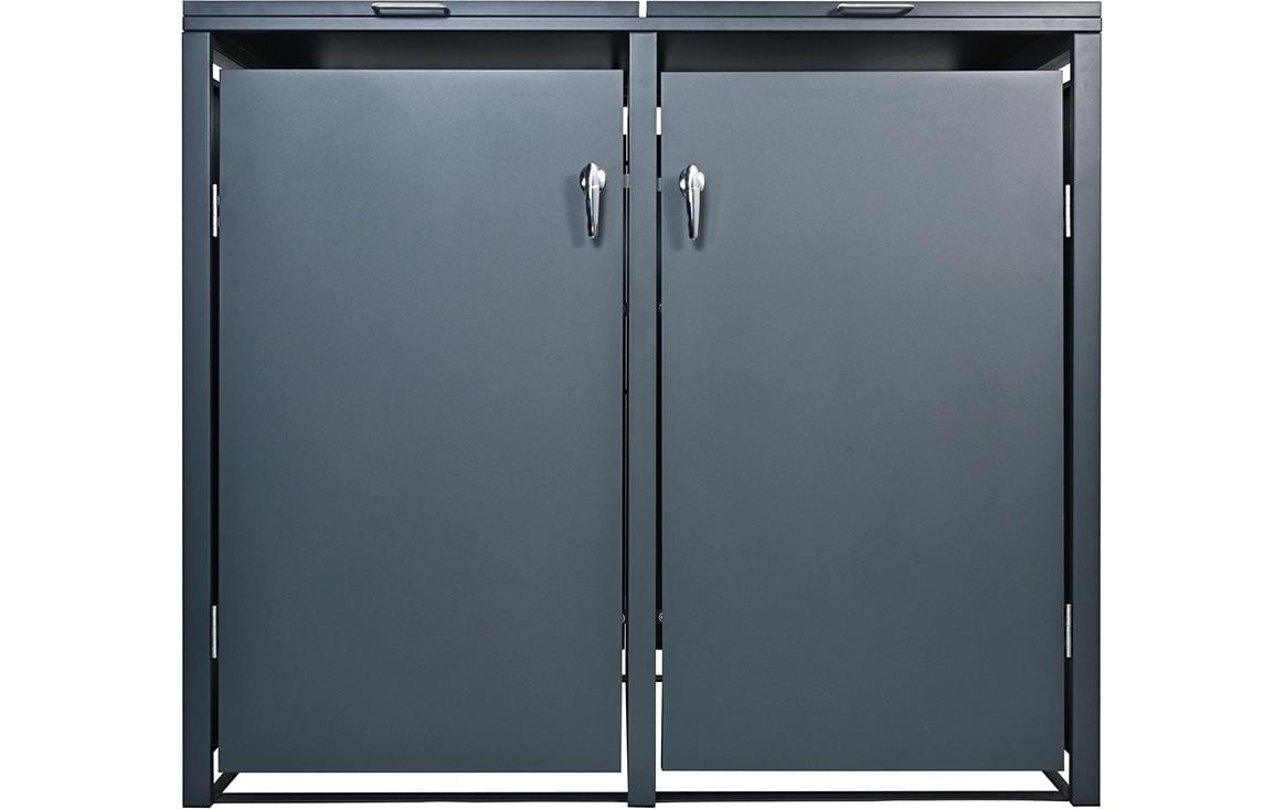 Contini Aufbewahrungsbox 1300 l – Stahlblech – Anthrazit – für 2× 60 l/120 l/240 l – 1320 × 1160 × 850 mm