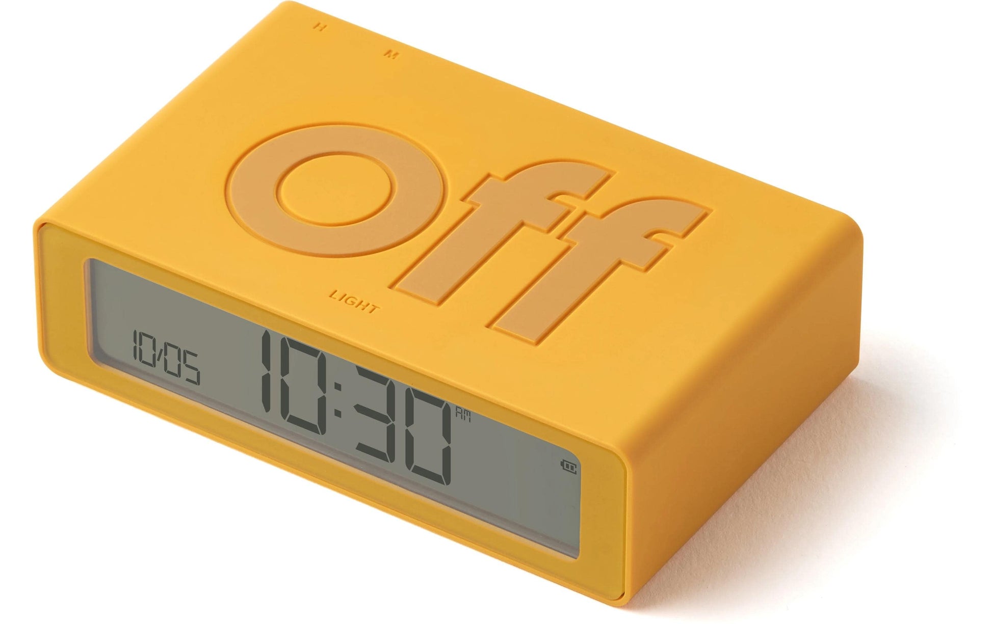 LEXON Flip Mini Wecker – digital – 8 × 2,3 × 4,9 cm, gelb, Kunststoff, USB