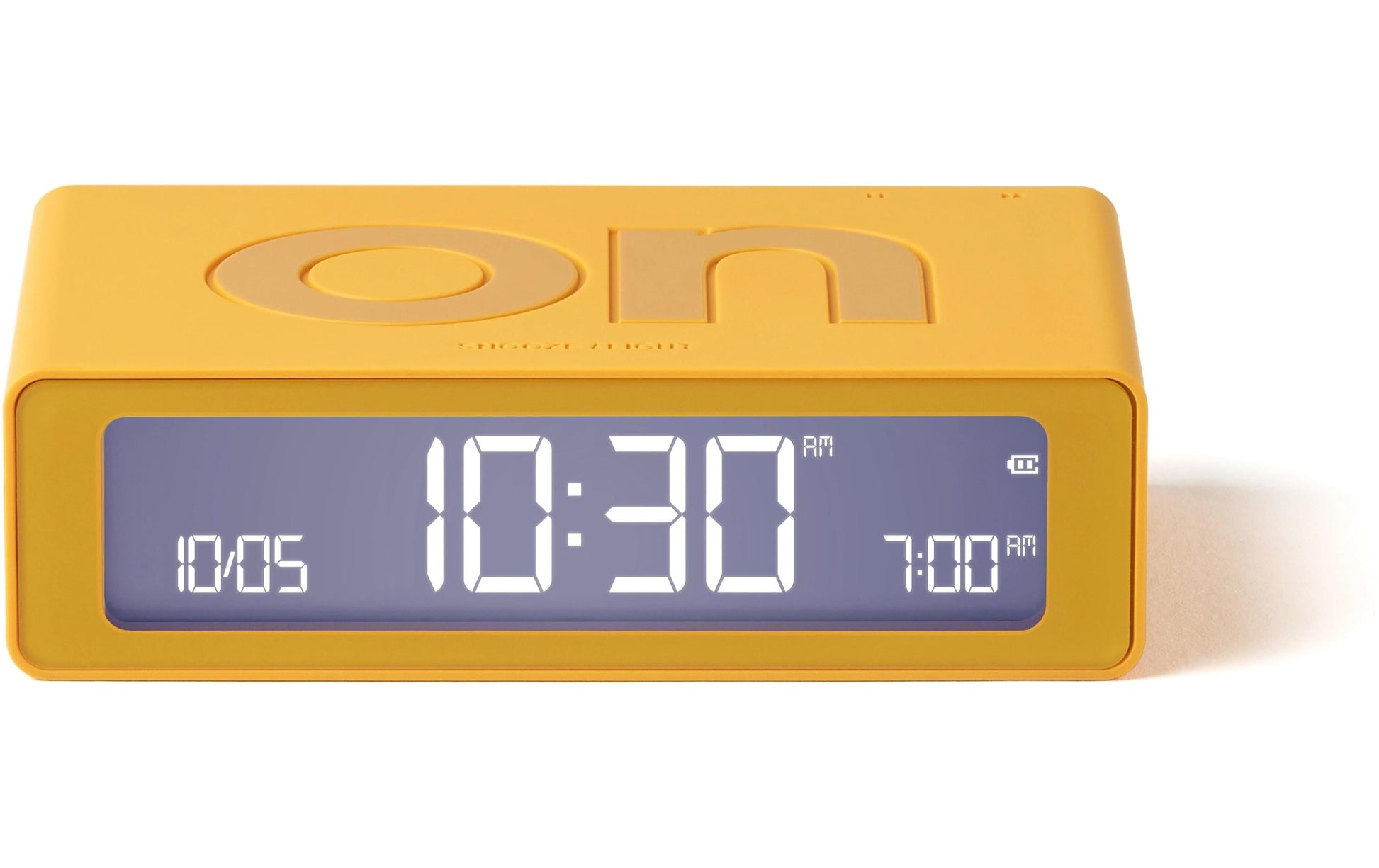 LEXON Flip Mini Wecker – digital – 8 × 2,3 × 4,9 cm, gelb, Kunststoff, USB