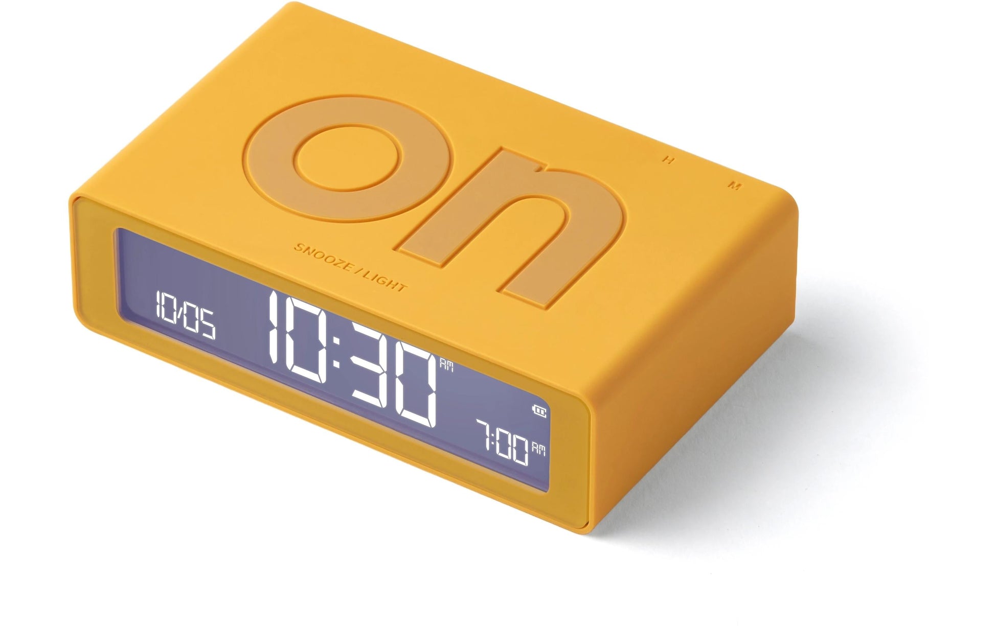 LEXON Flip Mini Wecker – digital – 8 × 2,3 × 4,9 cm, gelb, Kunststoff, USB