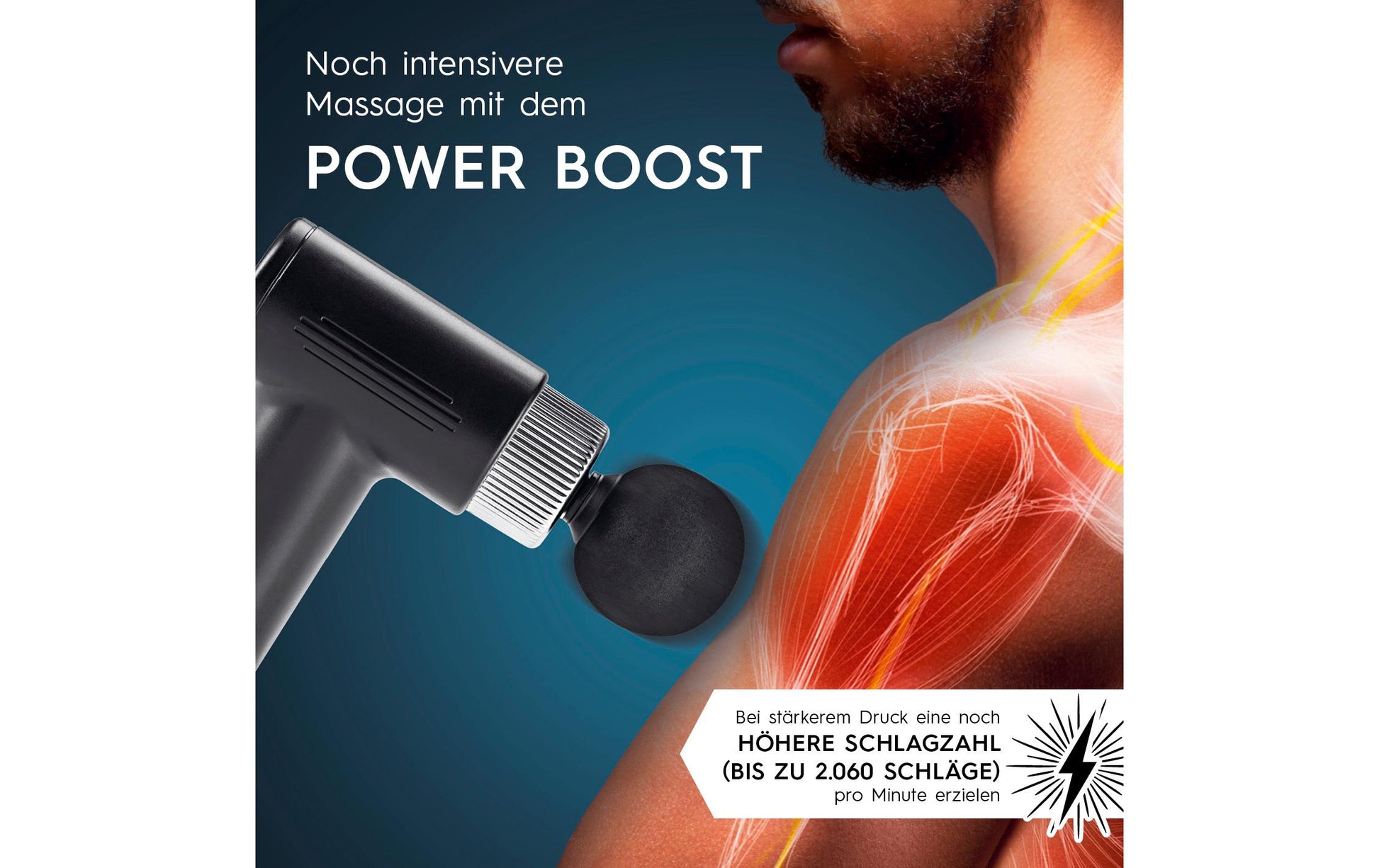 VITALmaxx Mini-Massagepistole – ABS, Schwarz, 120 × 40 × 150 mm (B×H×T), Akkubetrieb, 6 Geschwindigkeiten