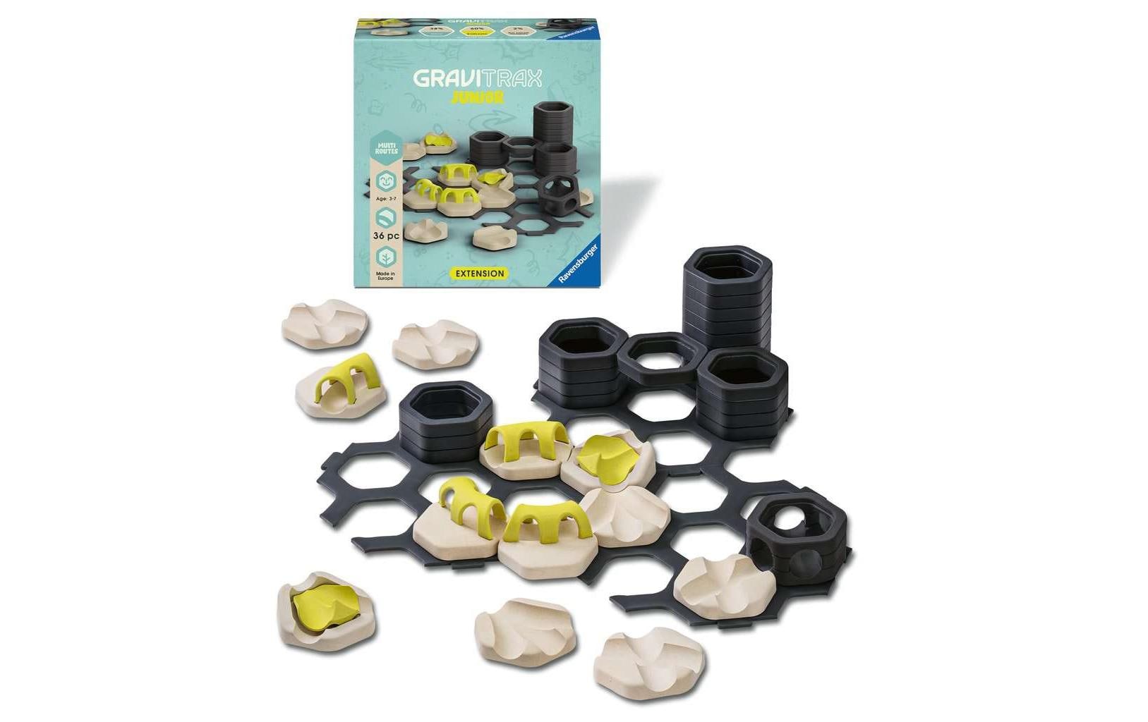 Ravensburger Multi Routes Erweiterungsset für GraviTrax Junior – 36-teilig – ab 3 J. – FSC-Holz