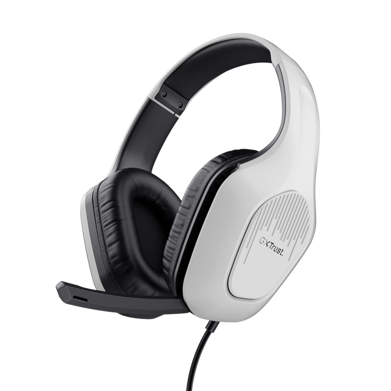 Trust GXT415PS Zirox Gaming-Headset – On-Ear, Stereo, Kabelgebunden, 3,5 mm Klinke, für PlayStation 5 (PS5), Weiss
