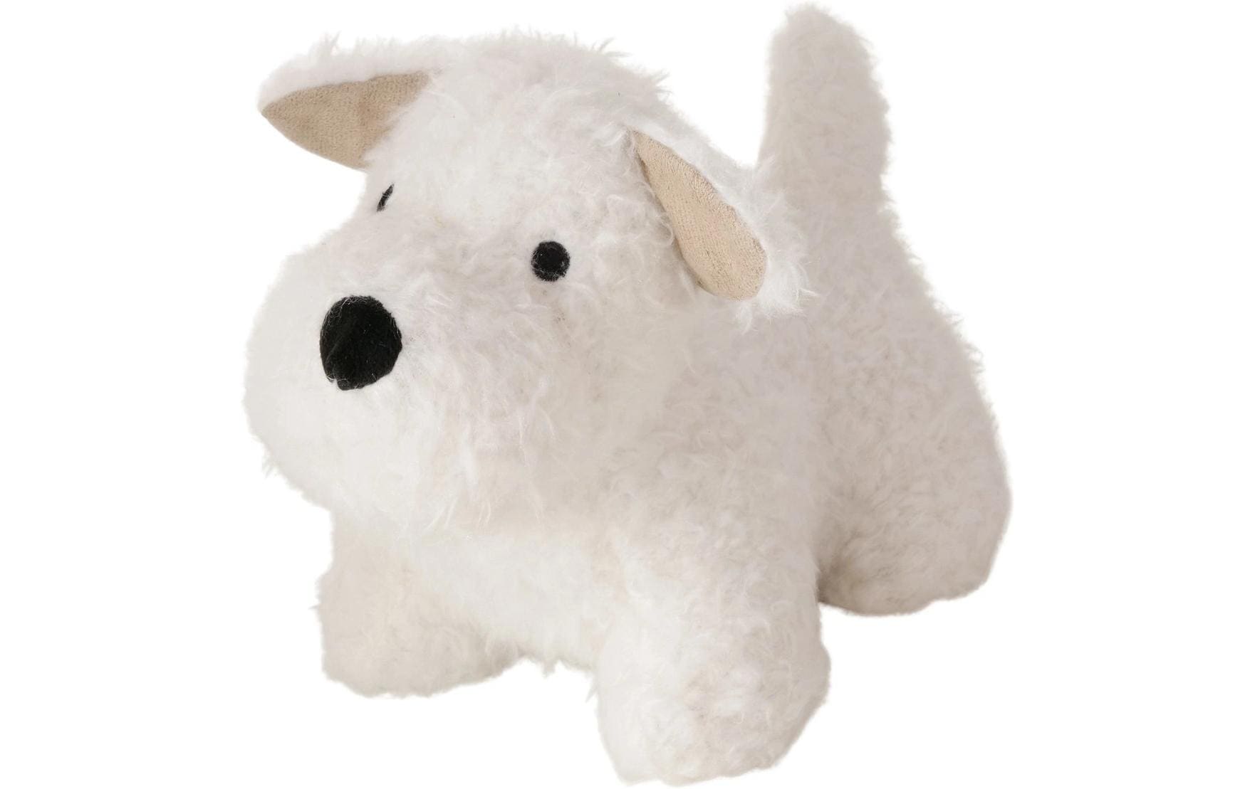 Boltze Türstopper 13 × 27 × 17 cm, Plüsch/Polyester/Sand, Weiss, freistehend