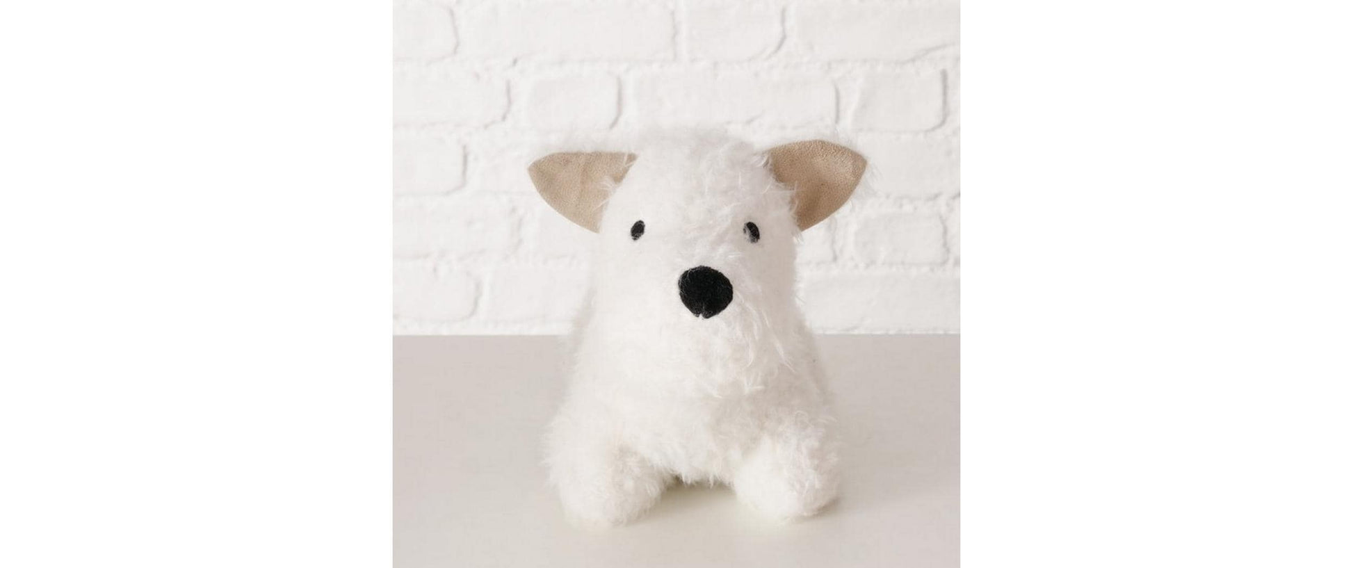 Boltze Türstopper 13 × 27 × 17 cm, Plüsch/Polyester/Sand, Weiss, freistehend
