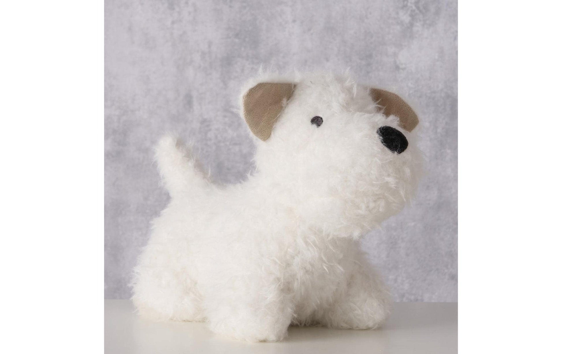 Boltze Türstopper 13 × 27 × 17 cm, Plüsch/Polyester/Sand, Weiss, freistehend