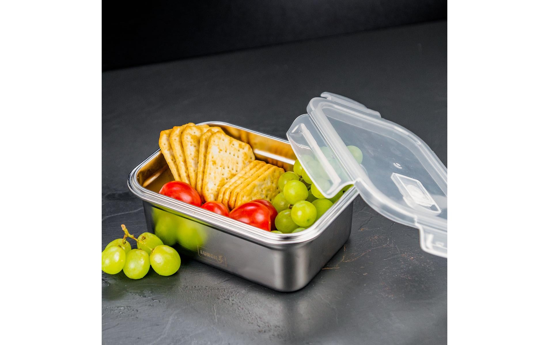 Lurch Lunchbox 1,2 l, 14,5 × 6,5 × 19,5 cm, Edelstahl/Kunststoff, silber, luftdicht