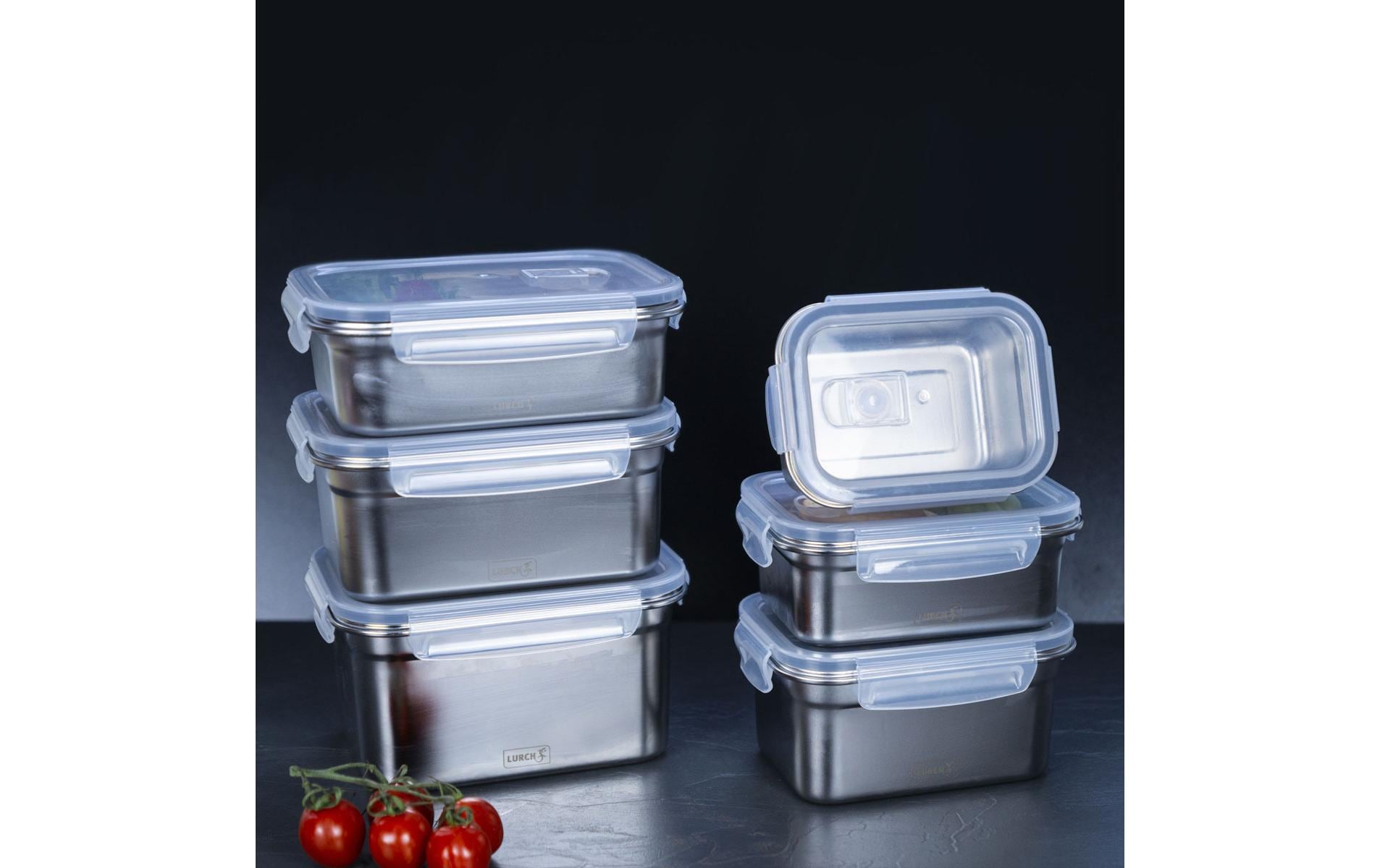 Lurch Lunchbox 1,2 l, 14,5 × 6,5 × 19,5 cm, Edelstahl/Kunststoff, silber, luftdicht