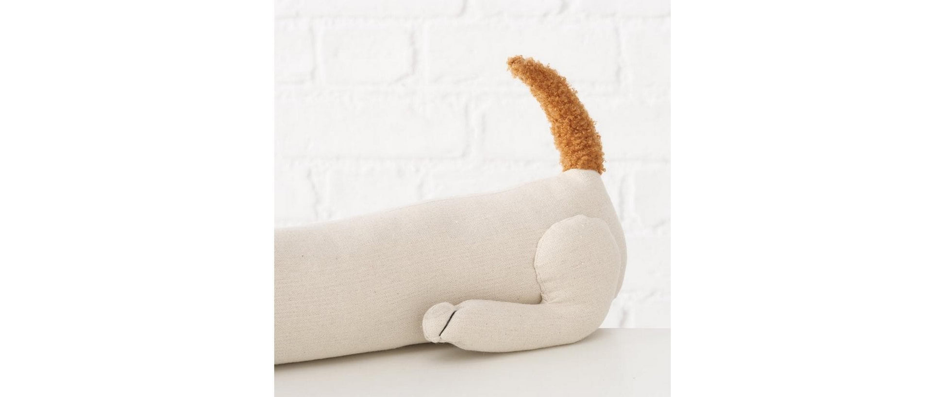 Boltze Türstopper Bello – Hund 76,5 × 15 × 20 cm, Polyester, Sand, Baumwolle, Braun/Beige, für Türen