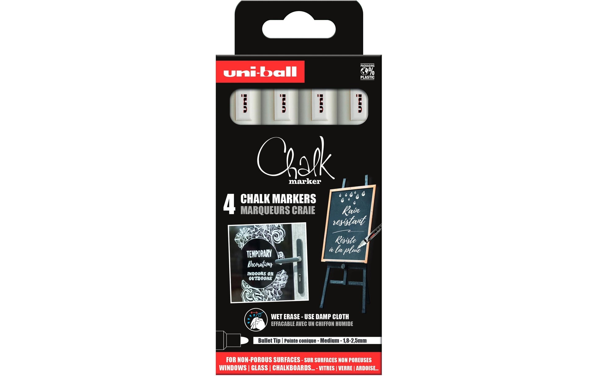 Uni-Ball PWE-5.M Kreidemarker – Rund 2 mm – Weiss