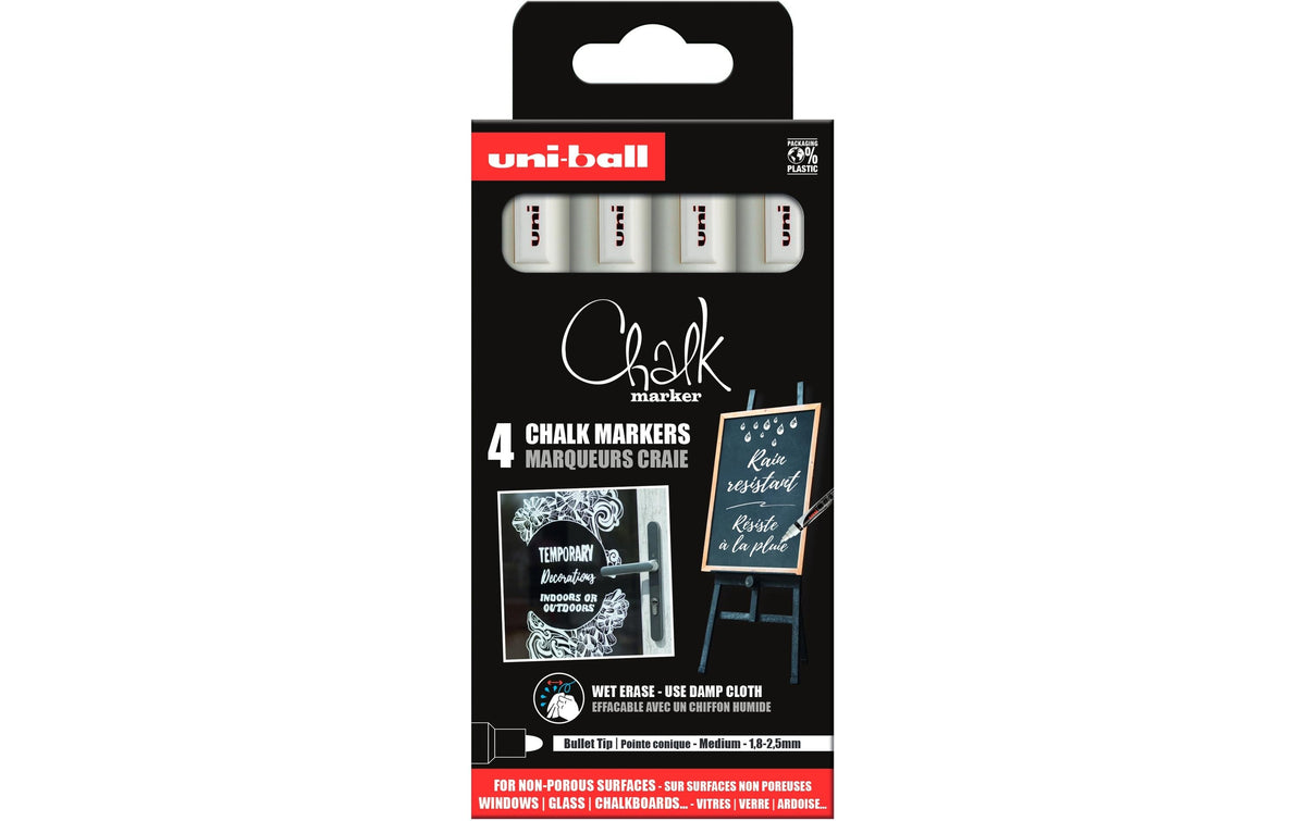 Uni-Ball PWE-5.M Kreidemarker – Rund 2 mm – Weiss