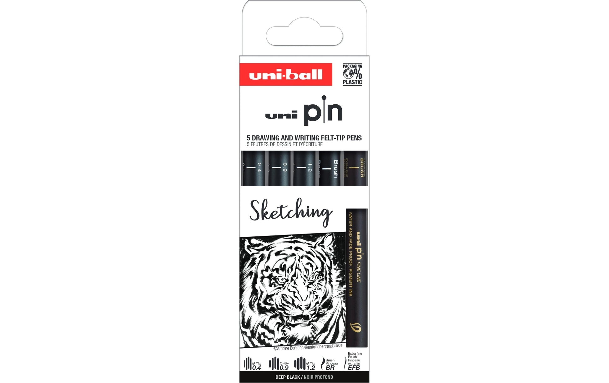 Uni-Ball PIN Fineliner Set – 1,2 mm, schwarz, dokumentenecht, Sketching
