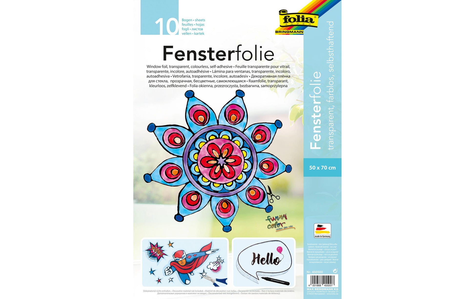 Folia Vinylfolie (selbstklebend), transparent, 50 × 70 cm, 10 Stk., für CAMEO PORTRAIT, Brother ScanNCut