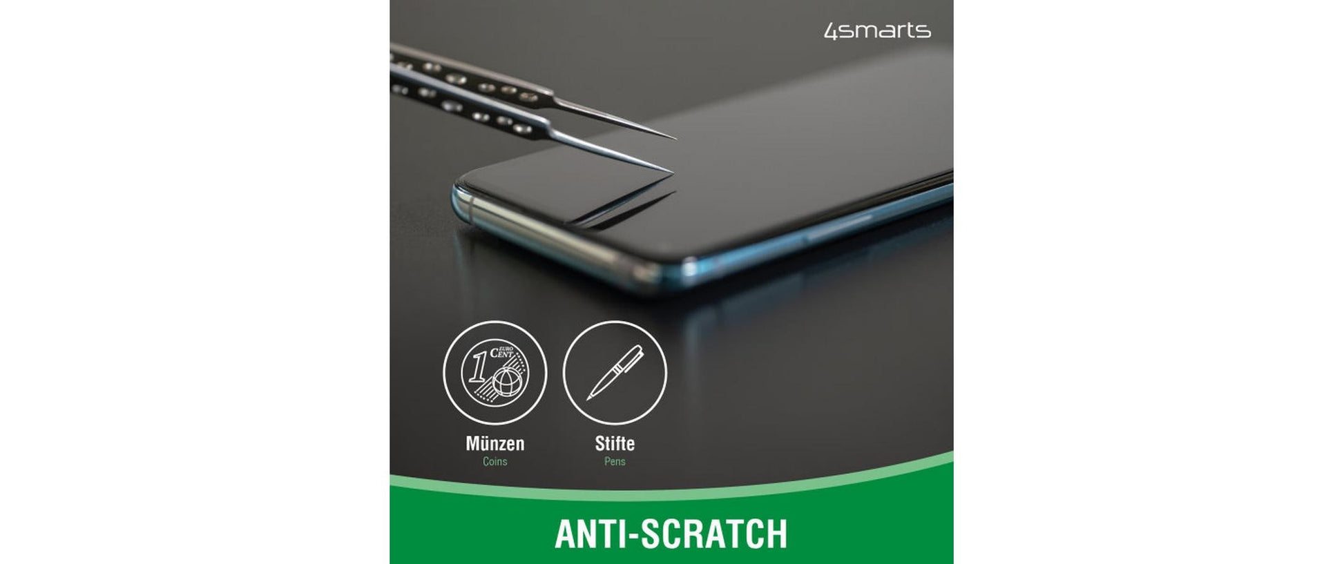 4smarts Displayschutz (Panzerglas), fettabweisend – für iPhone 13/13 Pro/14 und andere
