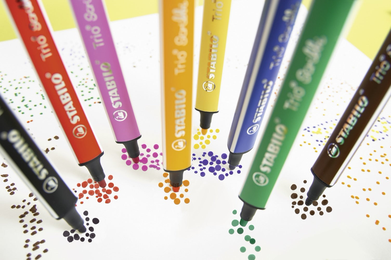 STABILO Filzstifte Trio Scribbi, Strichbreite 1,5–2 mm, auswaschbar, 8 Farben