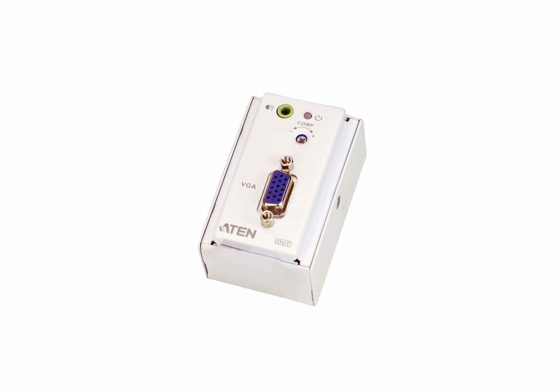 ATEN VE157 – VGA-Extender-Set Wandplatte, über Cat5e/Cat6, VGA Ein/Aus, Stereo-Audio, 1920 × 1200@60 Hz, 150 m
