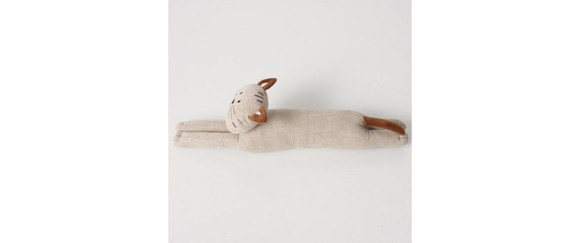 Boltze Türstopper Katze 75,8 × 11,8 × 21,9 cm, Polyester/Sand/Baumwolle, Grau/Beige, für Türen