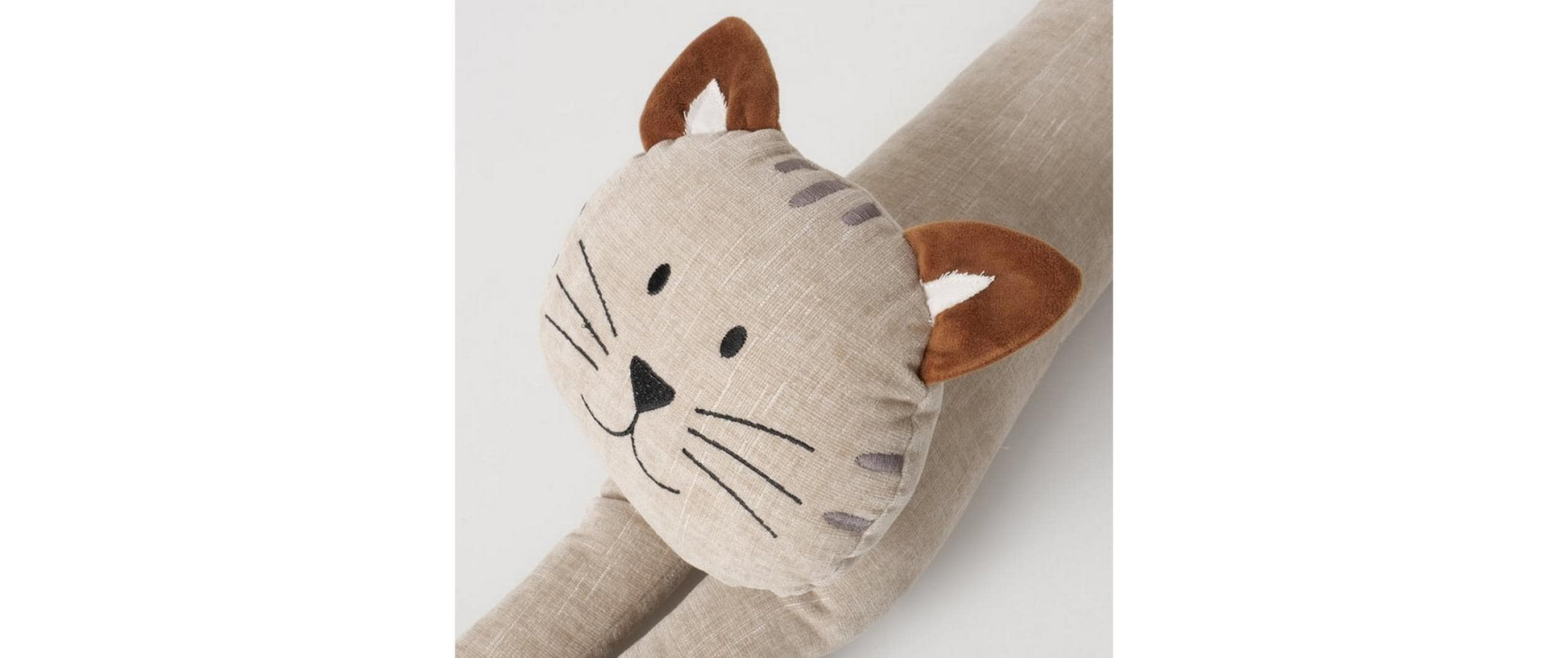 Boltze Türstopper Katze 75,8 × 11,8 × 21,9 cm, Polyester/Sand/Baumwolle, Grau/Beige, für Türen