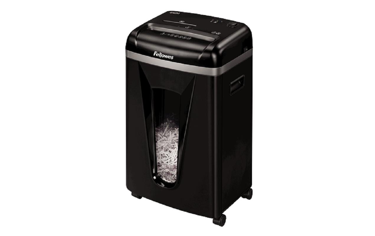Fellowes AutoMax 450C – Aktenvernichter mit Autofeed 450 Blatt, DIN P-4, Partikelschnitt 4 × 38 mm, 68 l