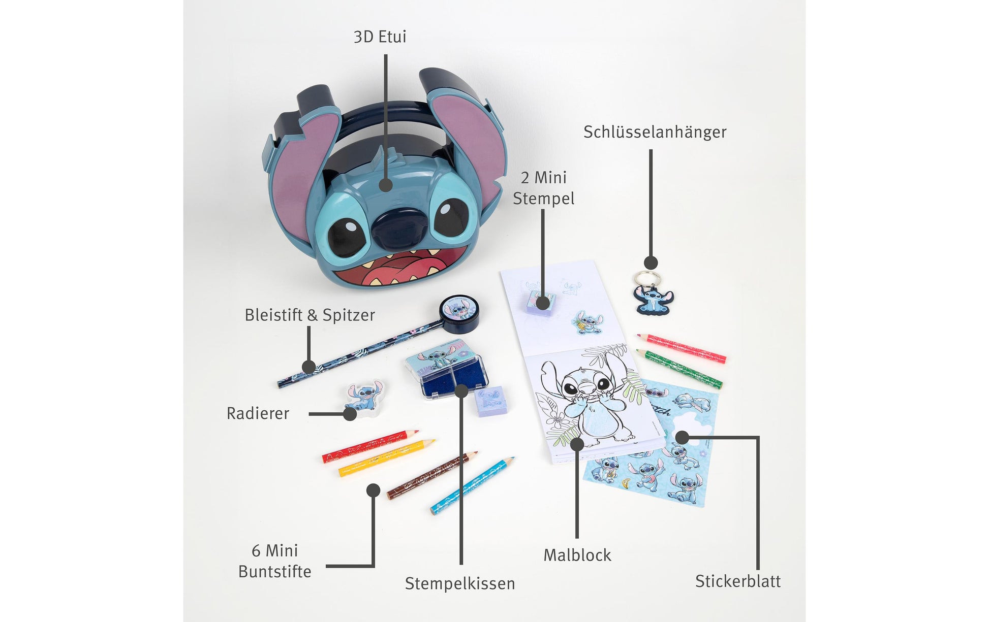 Undercover Bastelset – Lilo & Stitch – 16-teilig, 6 Farbstifte – ab 6 Jahren