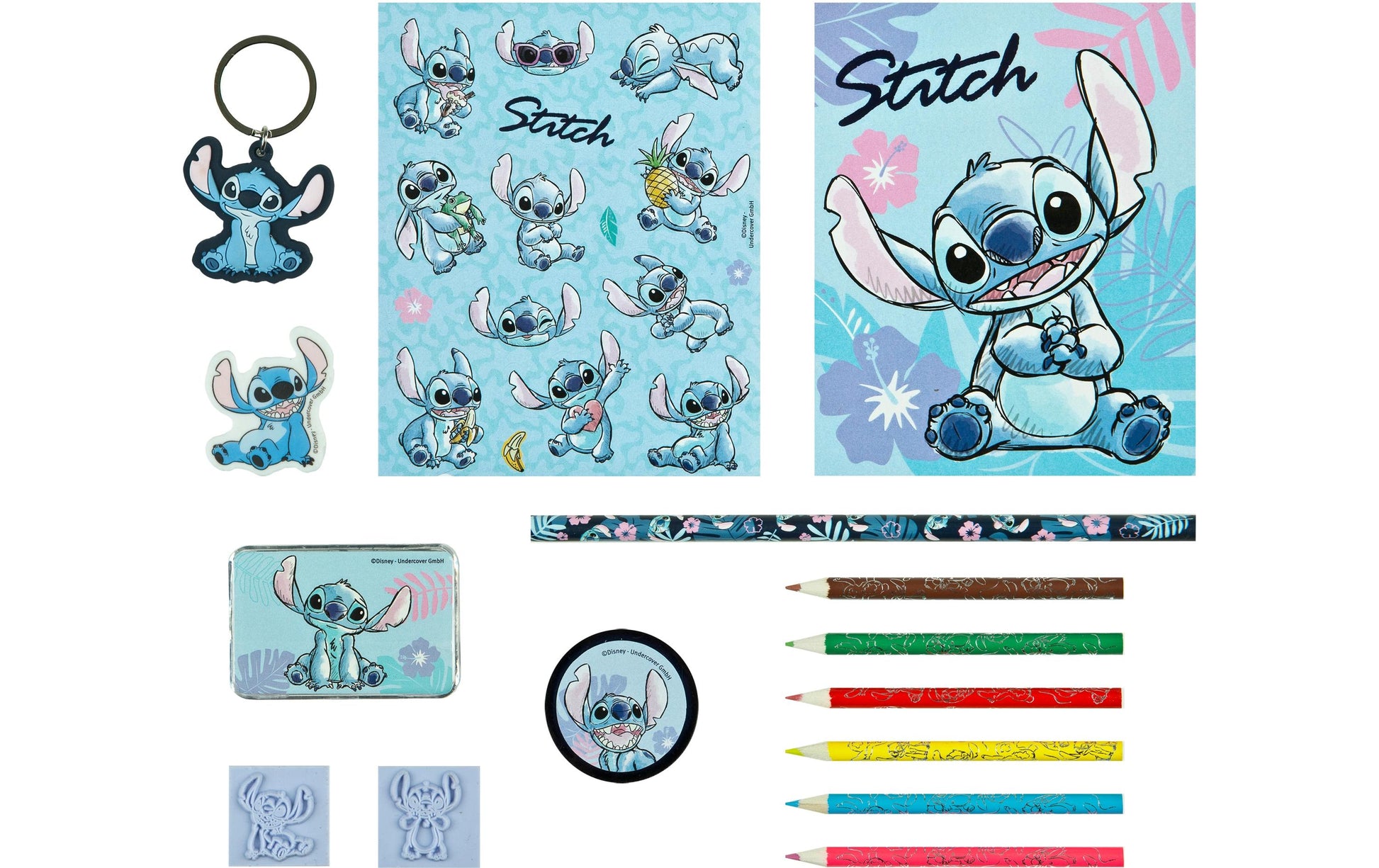 Undercover Bastelset – Lilo & Stitch – 16-teilig, 6 Farbstifte – ab 6 Jahren