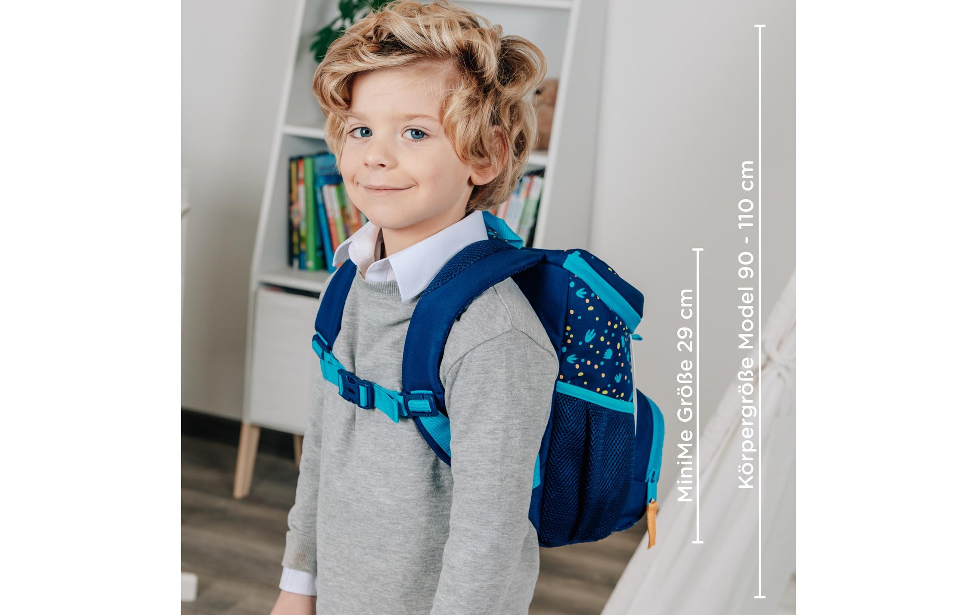 Scooli Kindergartenrucksack – 8 l, wasserabweisend, reflektierend, rPET-Polyester – Dunkelblau, Tiere
