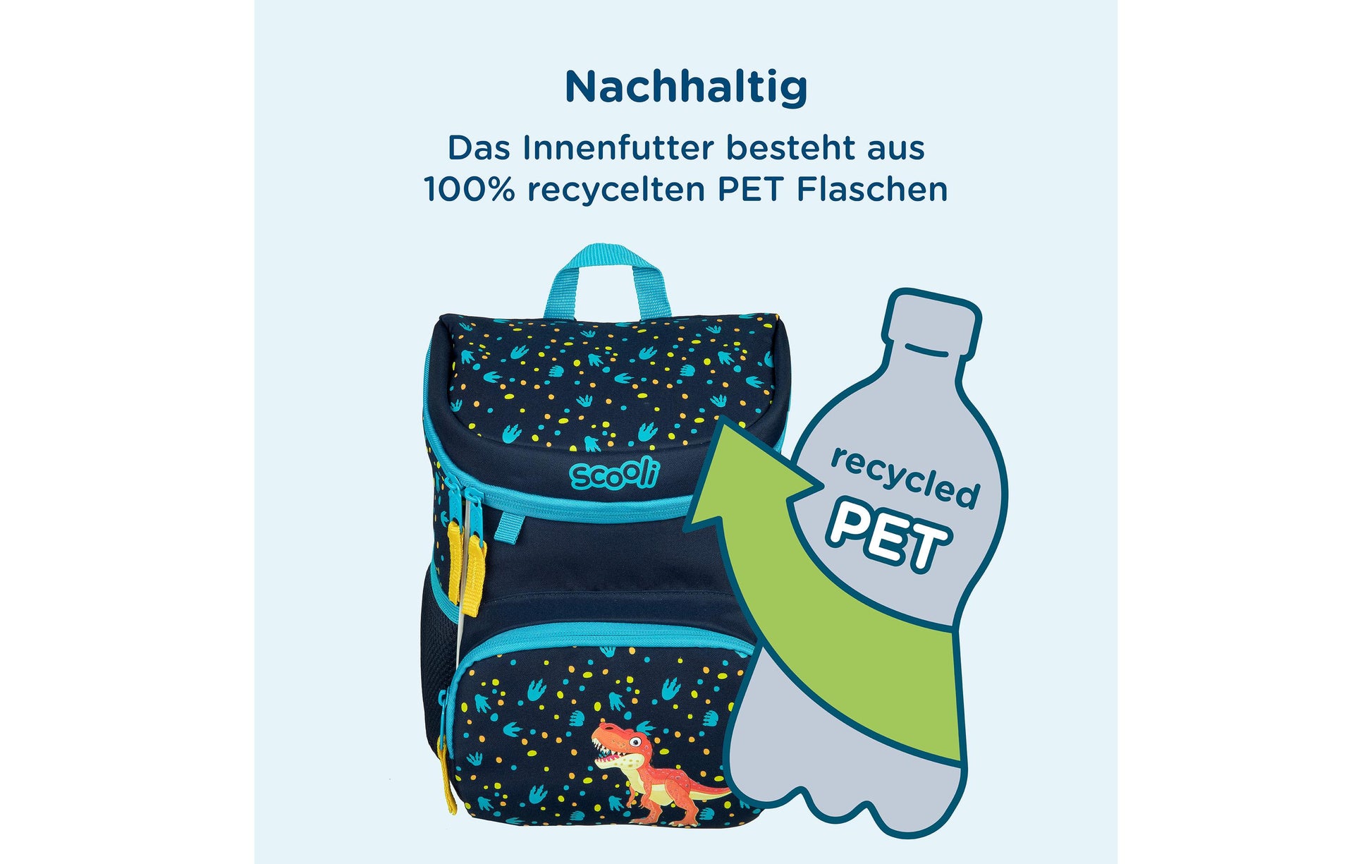 Scooli Kindergartenrucksack – 8 l, wasserabweisend, reflektierend, rPET-Polyester – Dunkelblau, Tiere