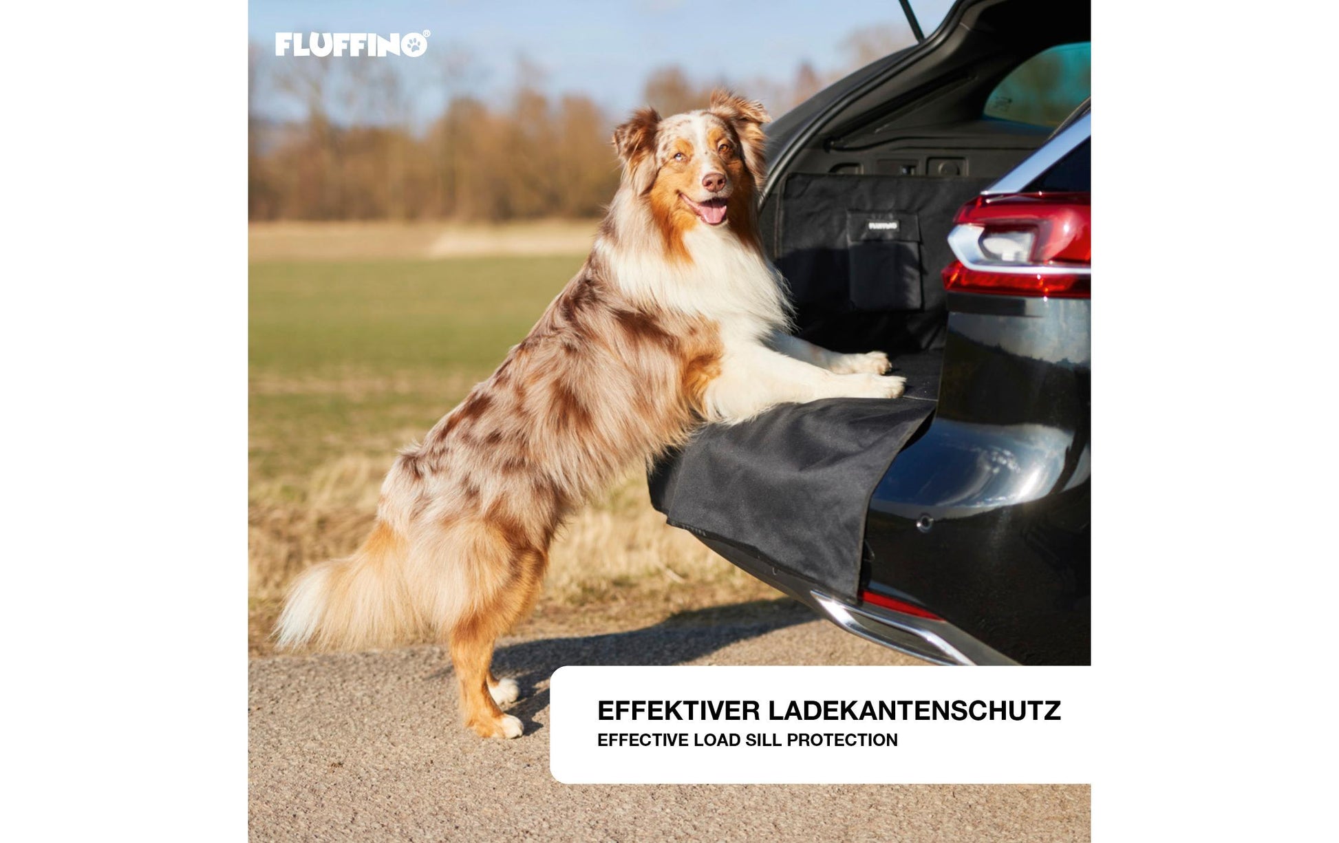 Fluffino Kofferraumschutz – belastbar, reissfest – für Hunde – 104 × 77,5 cm – Polyester/PVC