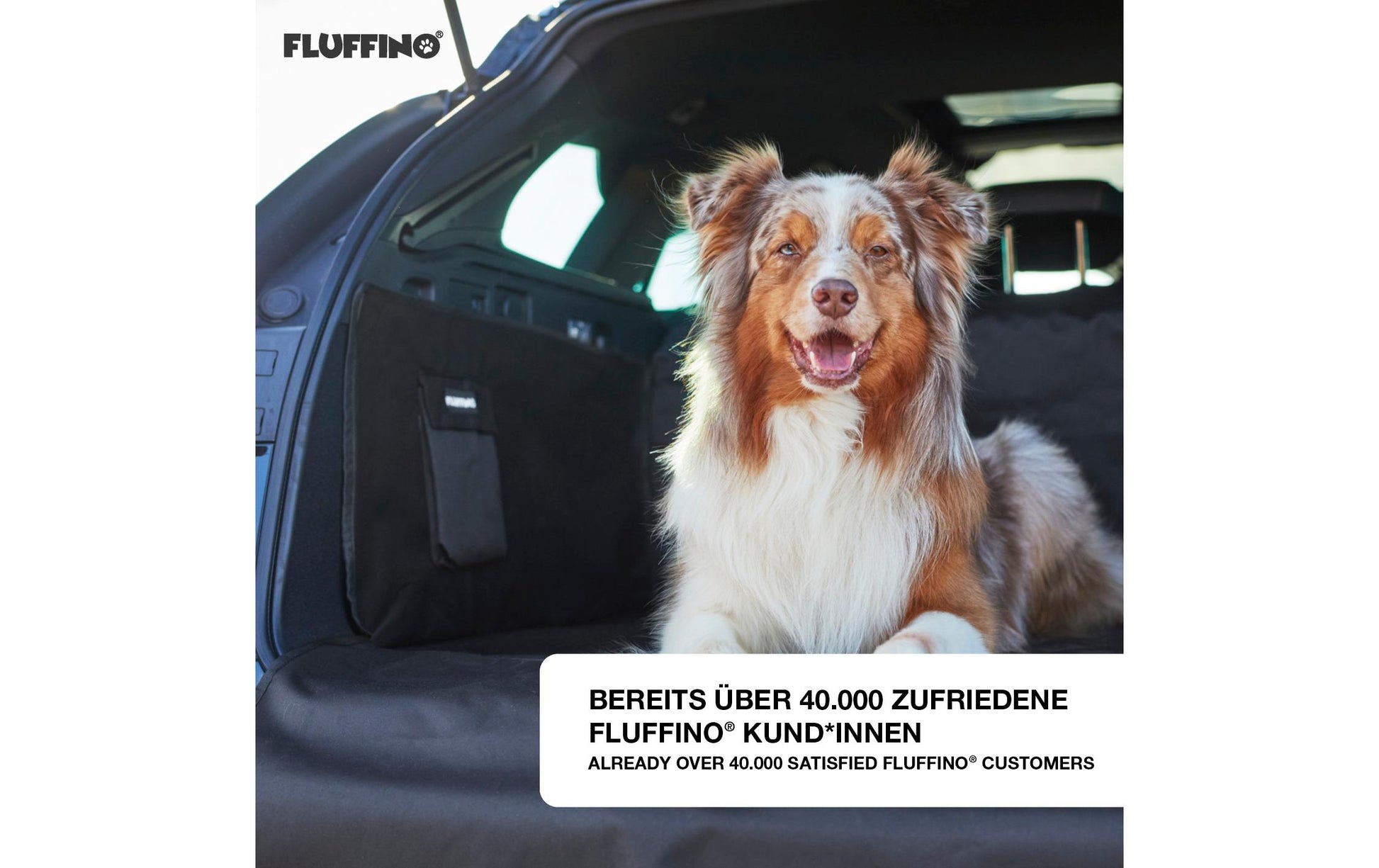Fluffino Kofferraumschutz – belastbar, reissfest – für Hunde – 104 × 77,5 cm – Polyester/PVC