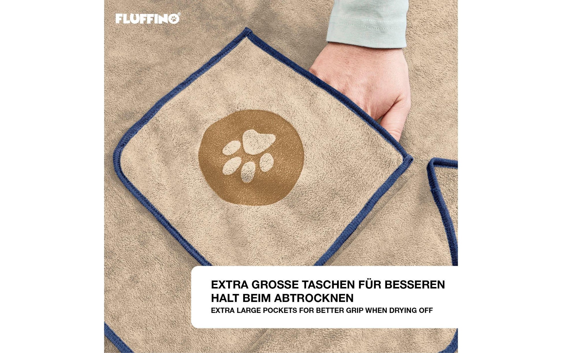 Fluffino Wohndecke – Blau, Beige – 70 × 120 cm