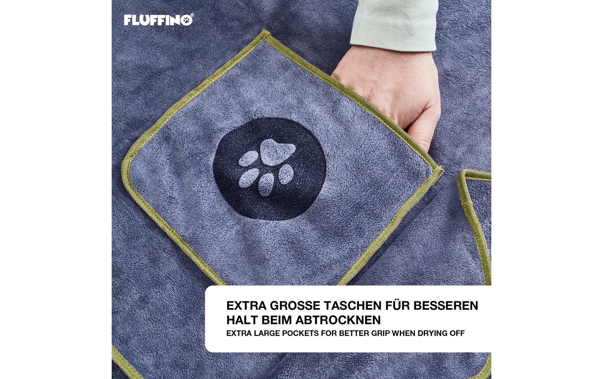 Fluffino Wohndecke – Blau, Grün – 50 × 90 cm