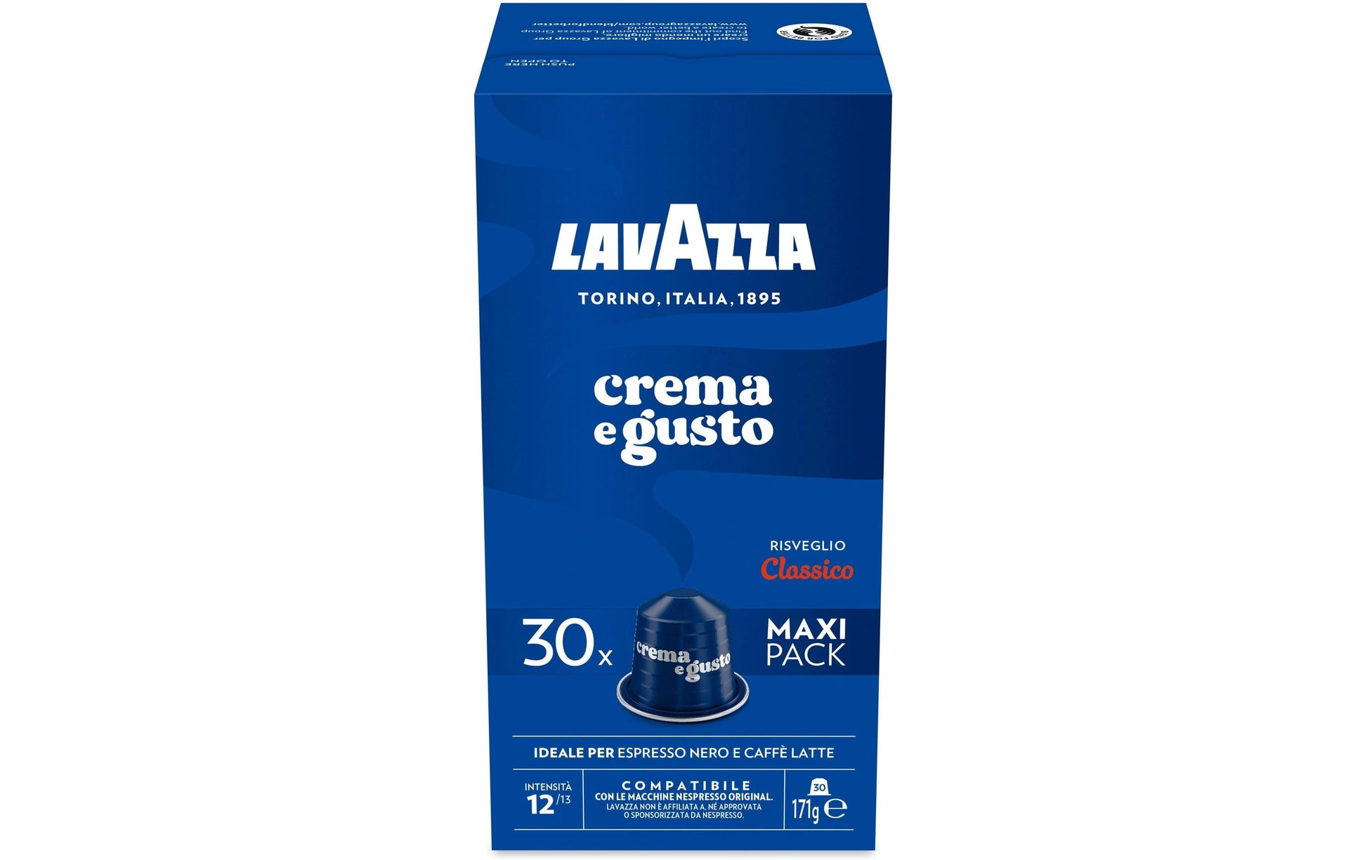 Lavazza Crema e Gusto Classico – Kapseln für Nespresso – Café Crème, Intensität 12, 30 Kapseln