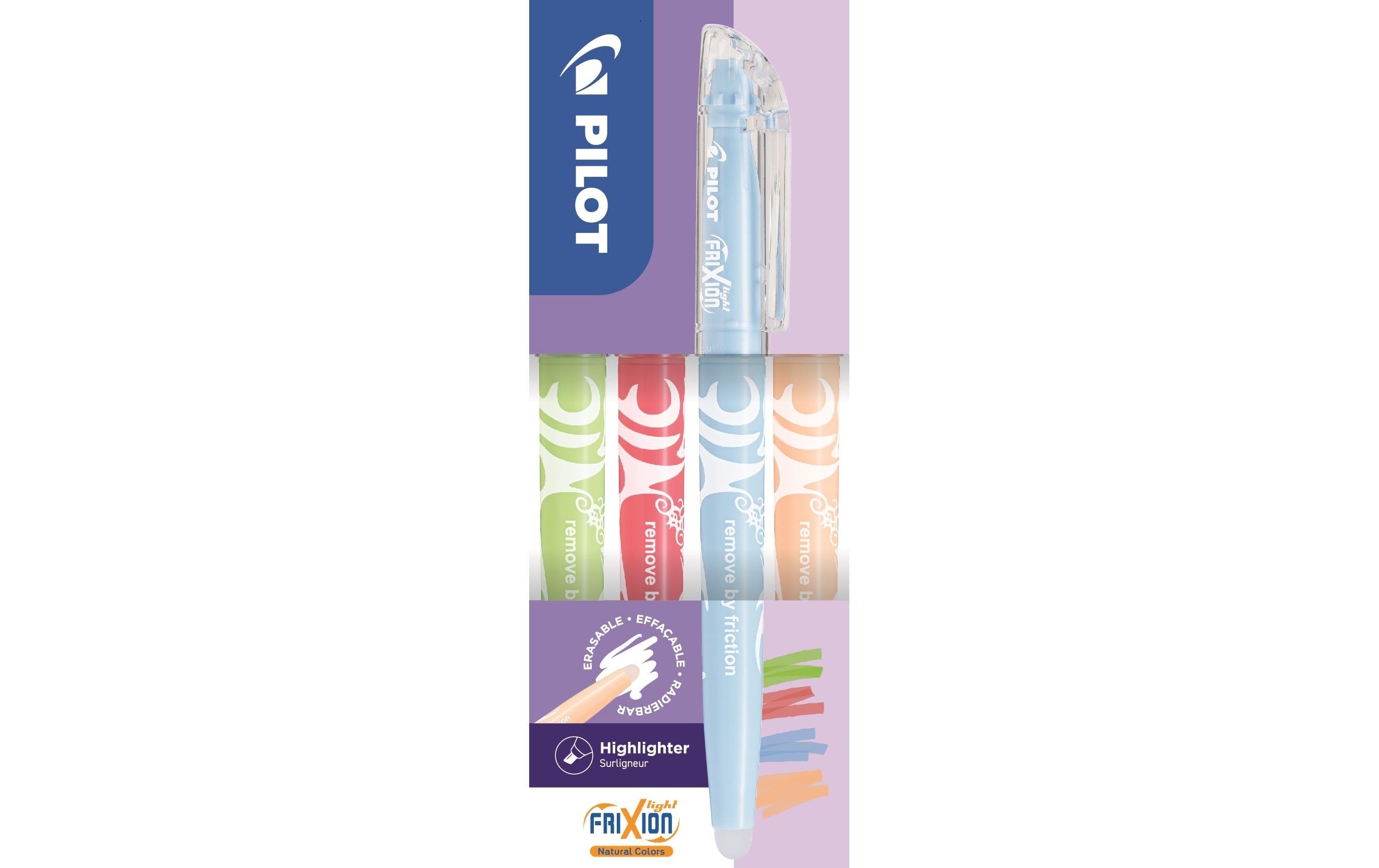 Pilot FriXion Light Textmarker – Farben: Hellgrün/Rot/Blau …, radierbar