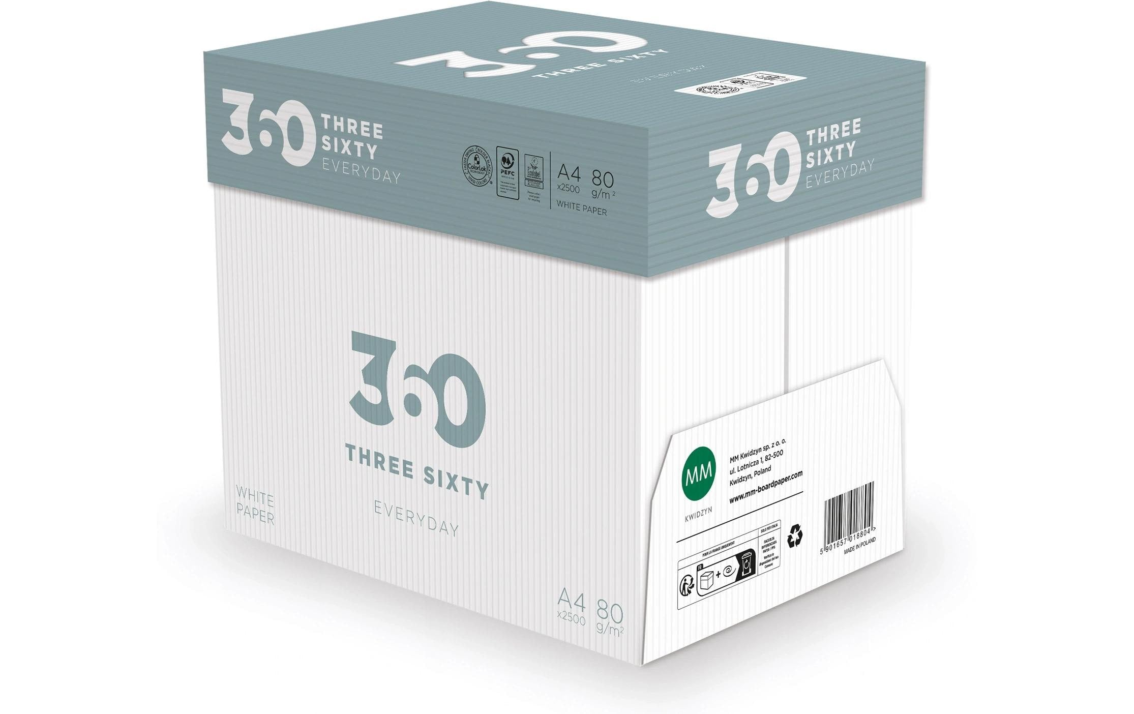 360 Everyday Kopierpapier Weiss – A4, 80 g/m², 100'000 Blatt