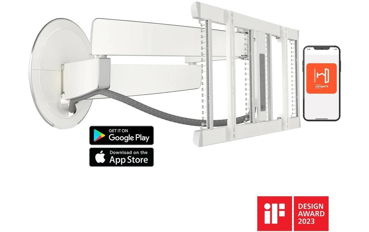 Vogel's TVM 7675W – Schwenkbare Wandhalterung für 40–77″, VESA 200×100–600×400, bis 35 kg, weiss