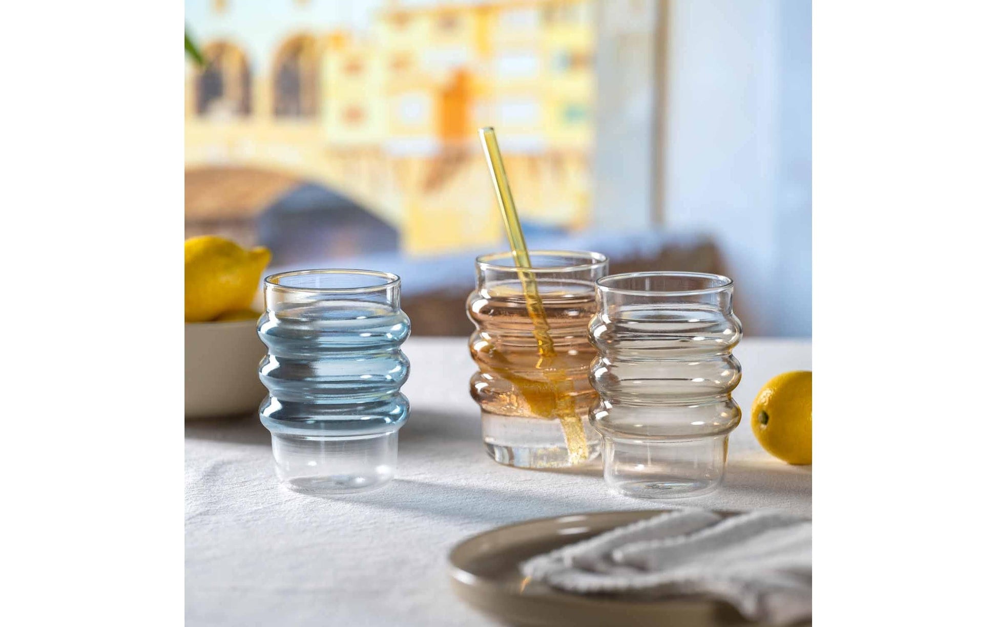 LEONARDO Trinkglas – 2er Set, 440 ml, Ø 7,4 cm, Borosilikatglas, Aprikose, spülmaschinenfest