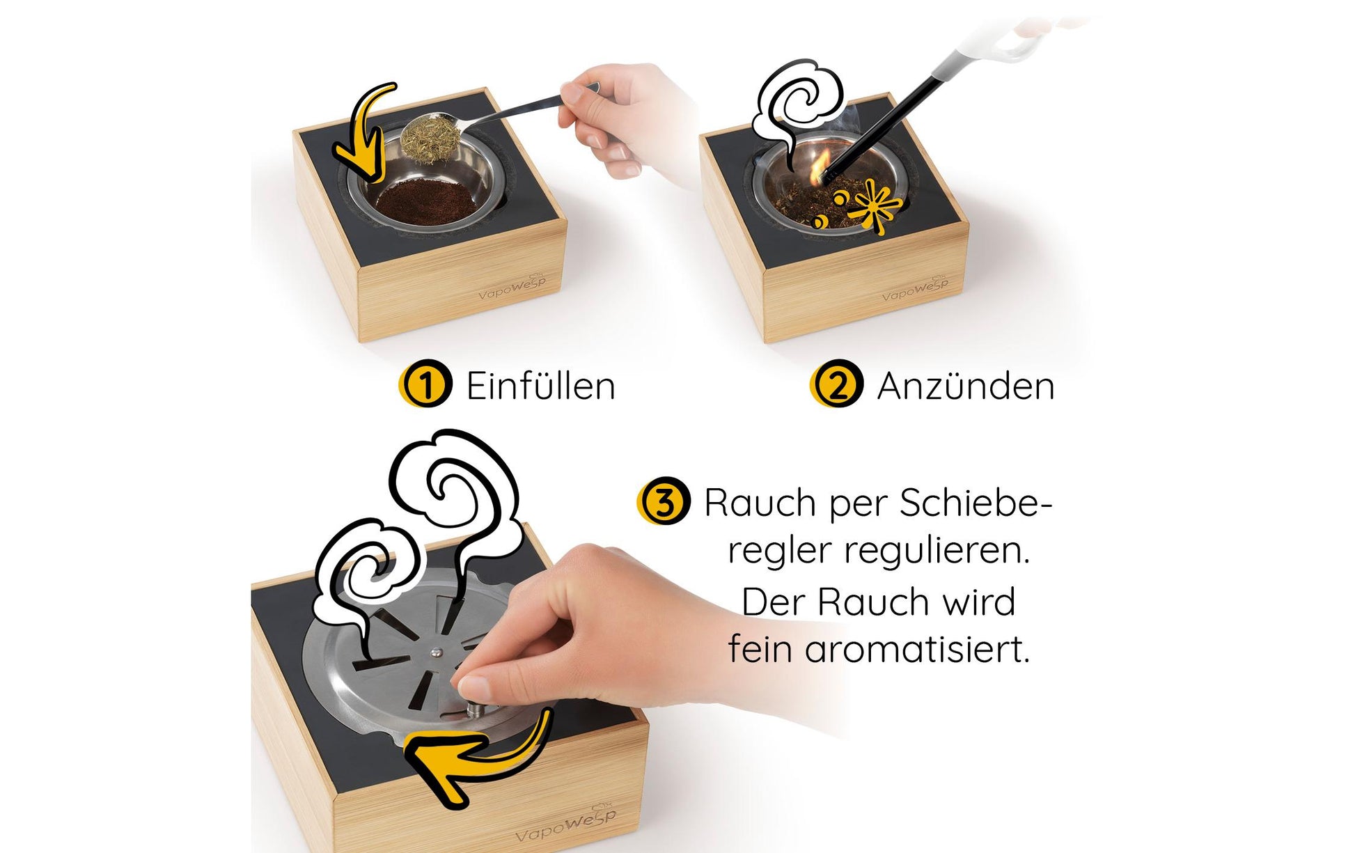 Vapowesp Insektenfalle Räucherbox – 15 × 7 × 15 cm – Hellbraun – für Wespen