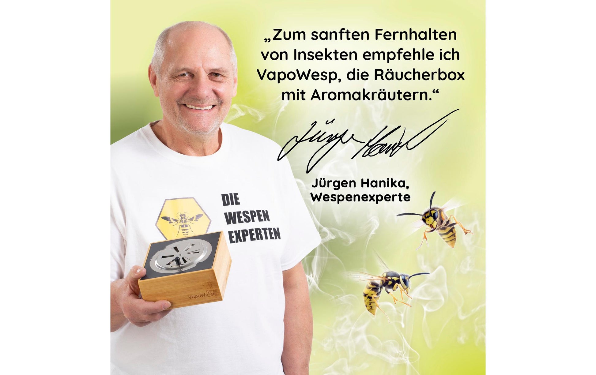 Vapowesp Insektenfalle Räucherbox – 15 × 7 × 15 cm – Hellbraun – für Wespen