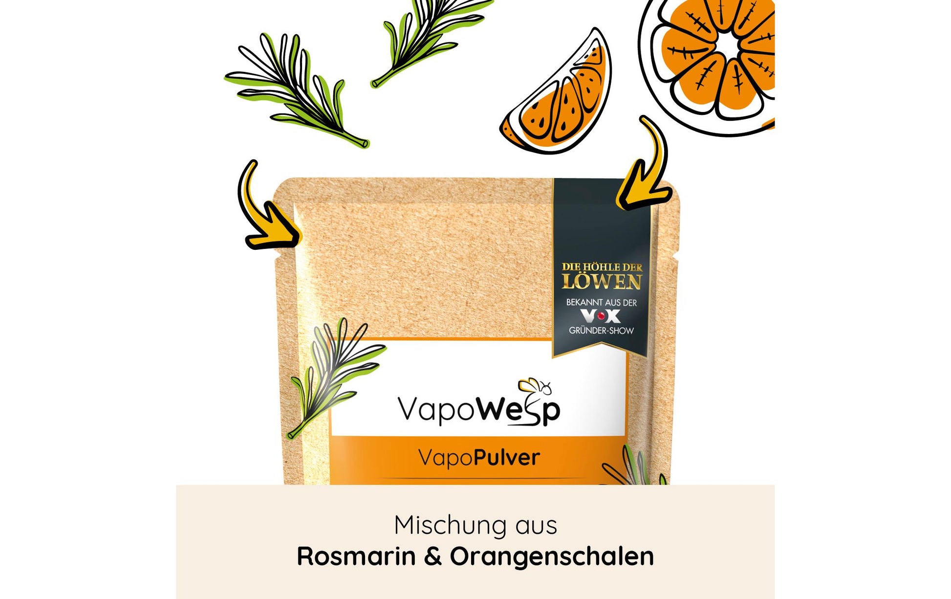 Vapowesp Insektenfalle Ersatzkräuter Rosmarin – 100 g – Orange – für Wespen