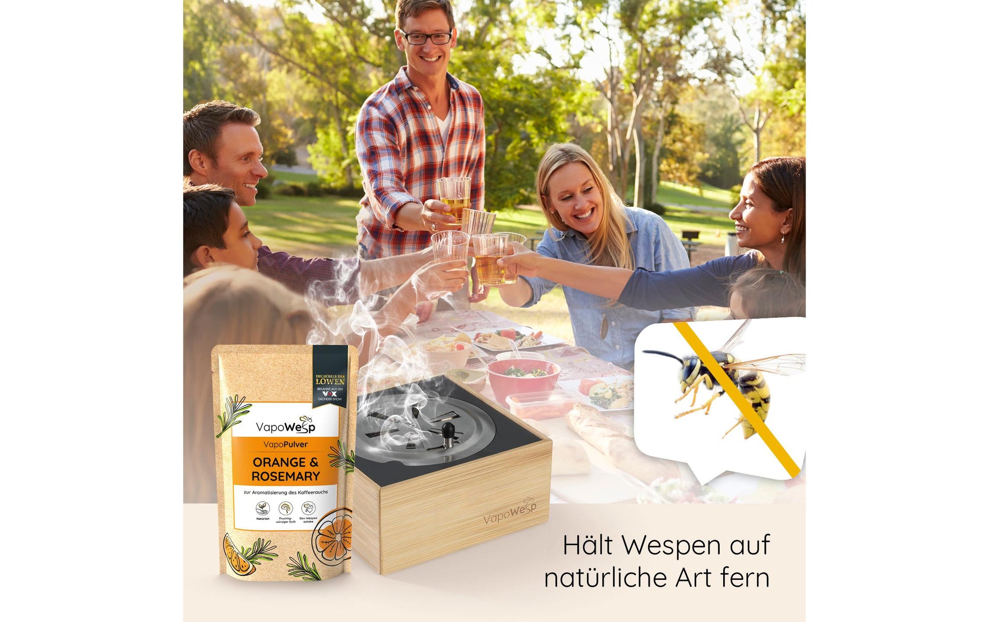 Vapowesp Insektenfalle Ersatzkräuter Rosmarin – 100 g – Orange – für Wespen