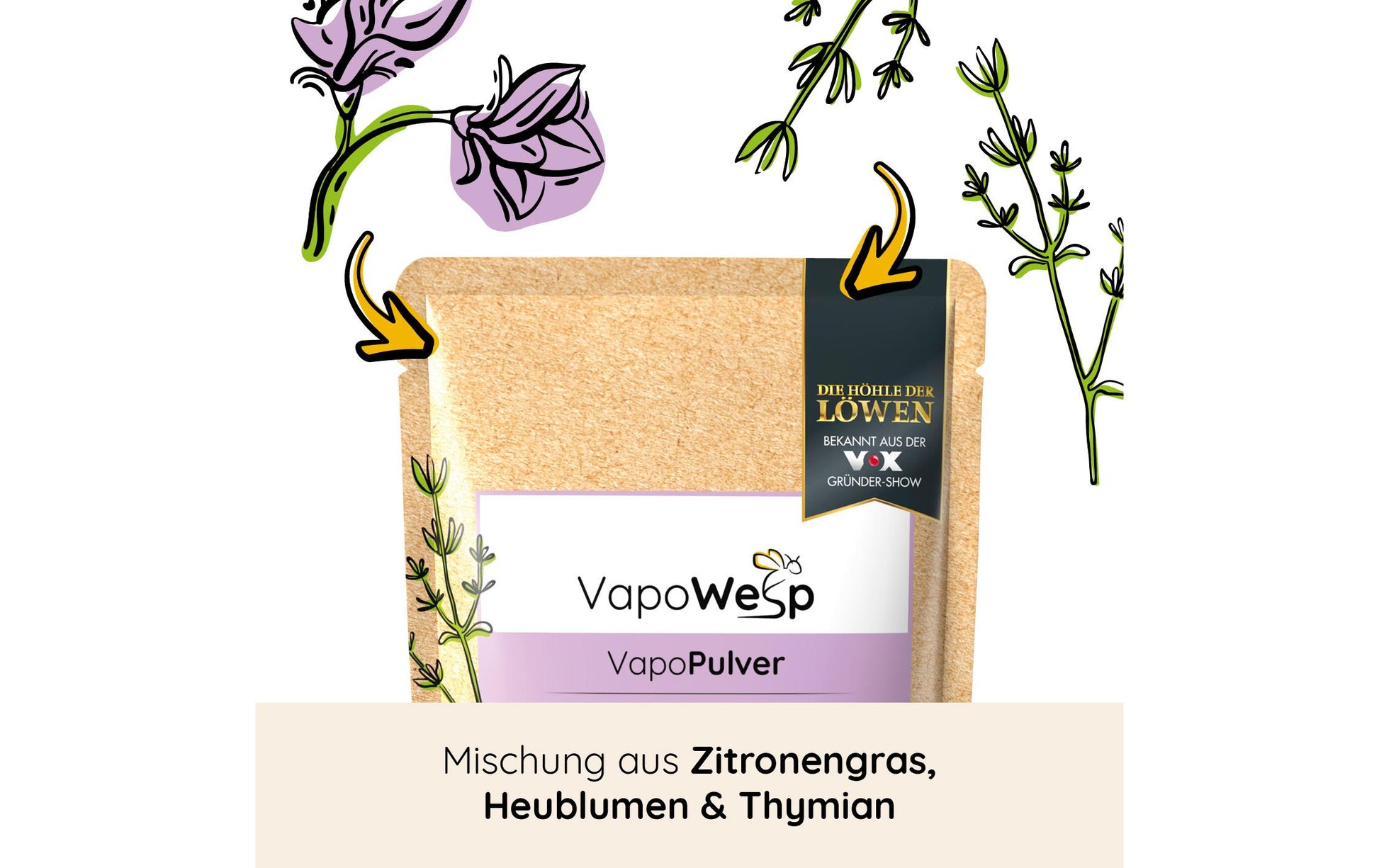 Vapowesp Insektenfalle Ersatzkräuter Heublumen Thymian – violett – für Wespen
