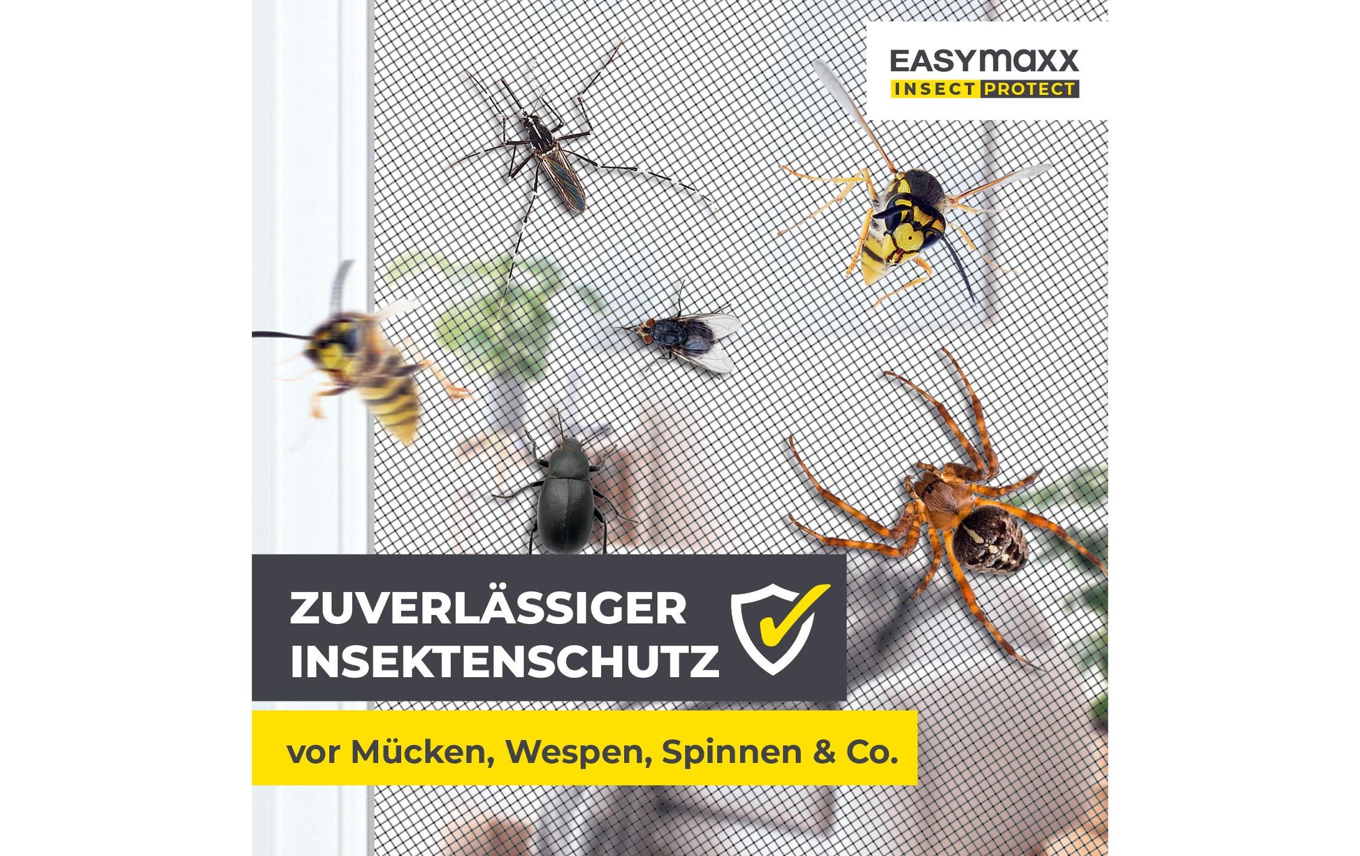EASYmaxx Strong Click Fliegengitter Tür – 100 × 210 cm – Schwarz – Klettverschluss – für Türen