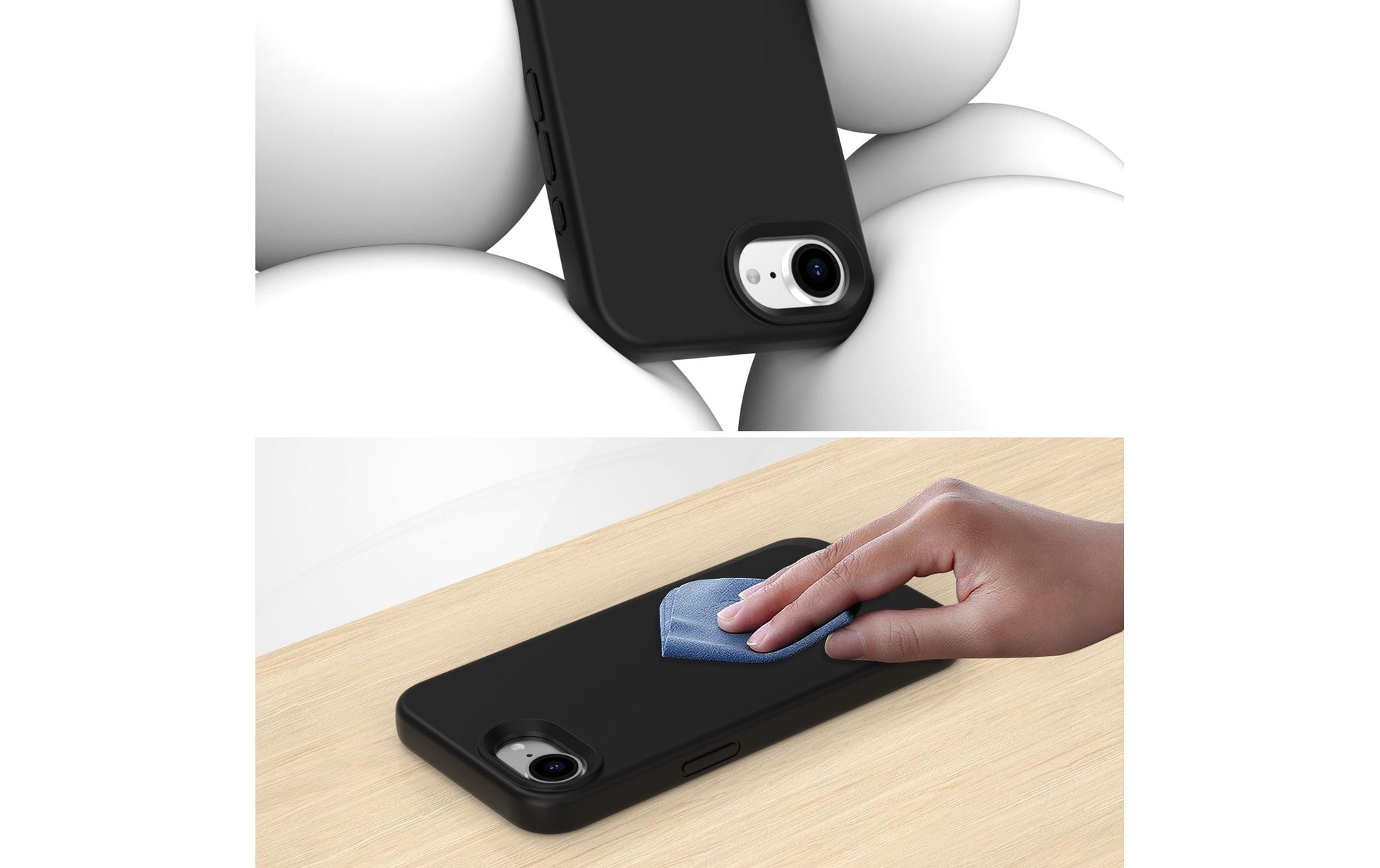 4smarts Cupertino Backcover – für Apple iPhone 16e, MagSafe, Silikon, Schwarz