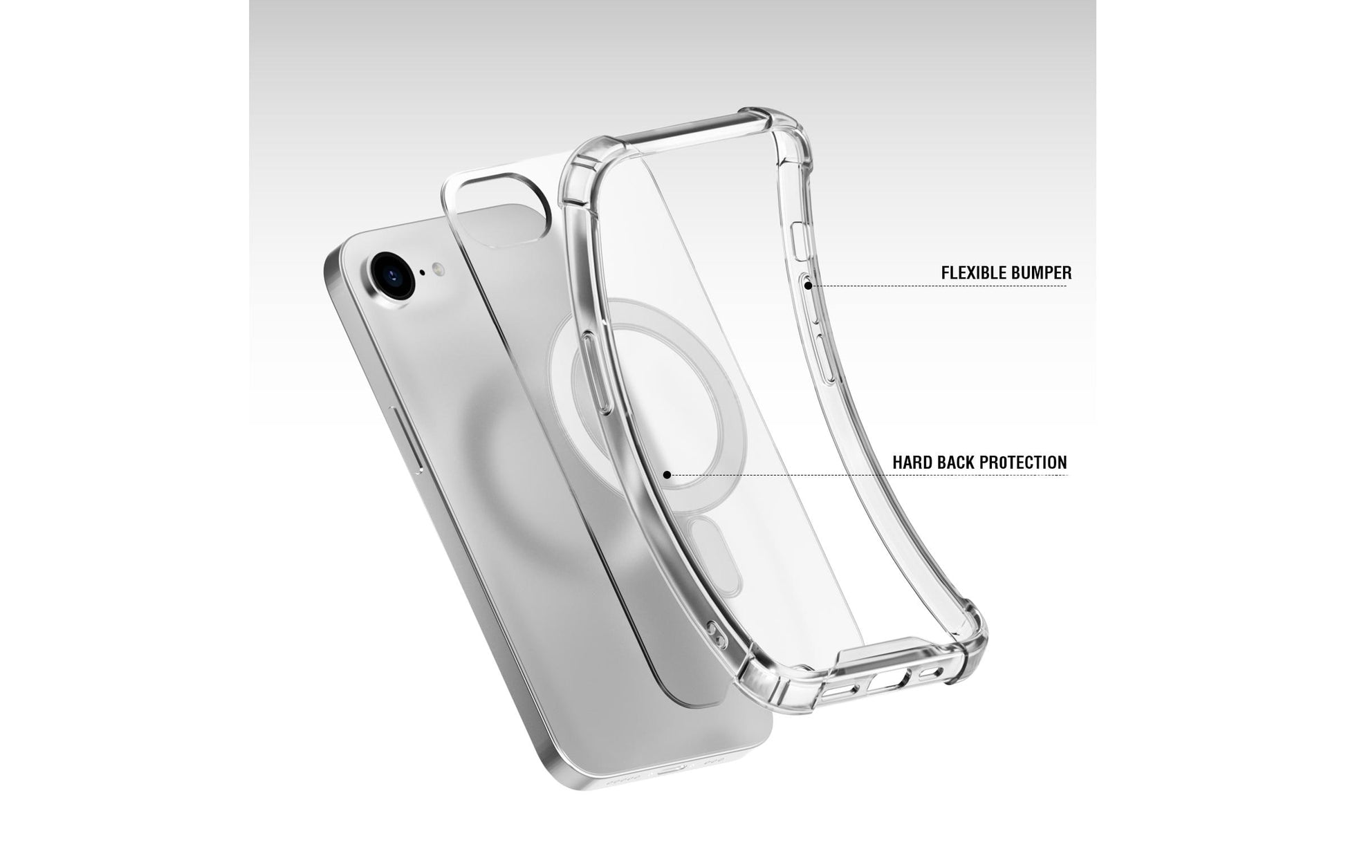 4smarts Ibiza – Backcover – für Apple iPhone 16 – MagSafe, PC+TPU, transparent