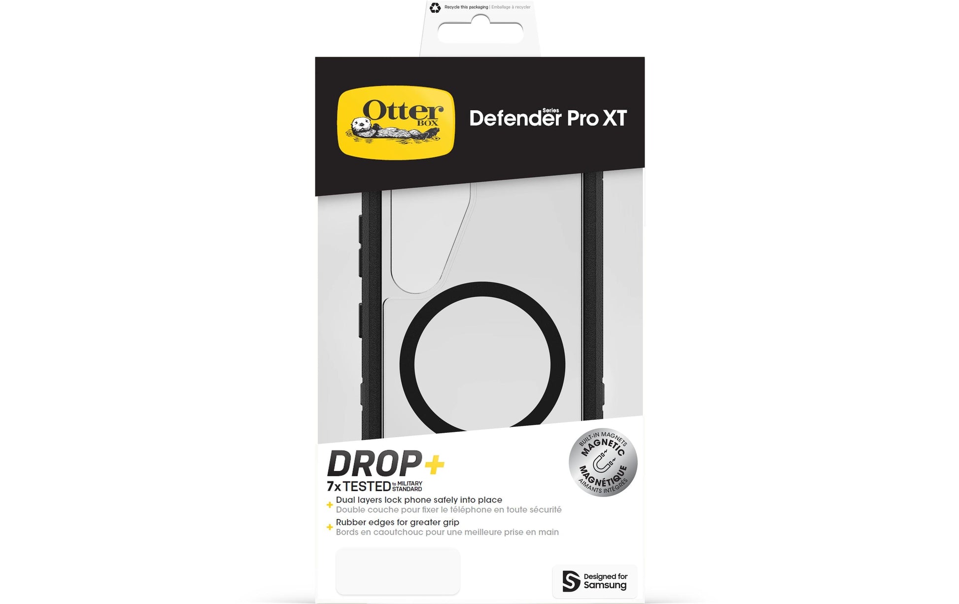 OtterBox Defender XT Robusthülle – für Samsung Galaxy S25, Kunststoff, Schwarz, staubgeschützt