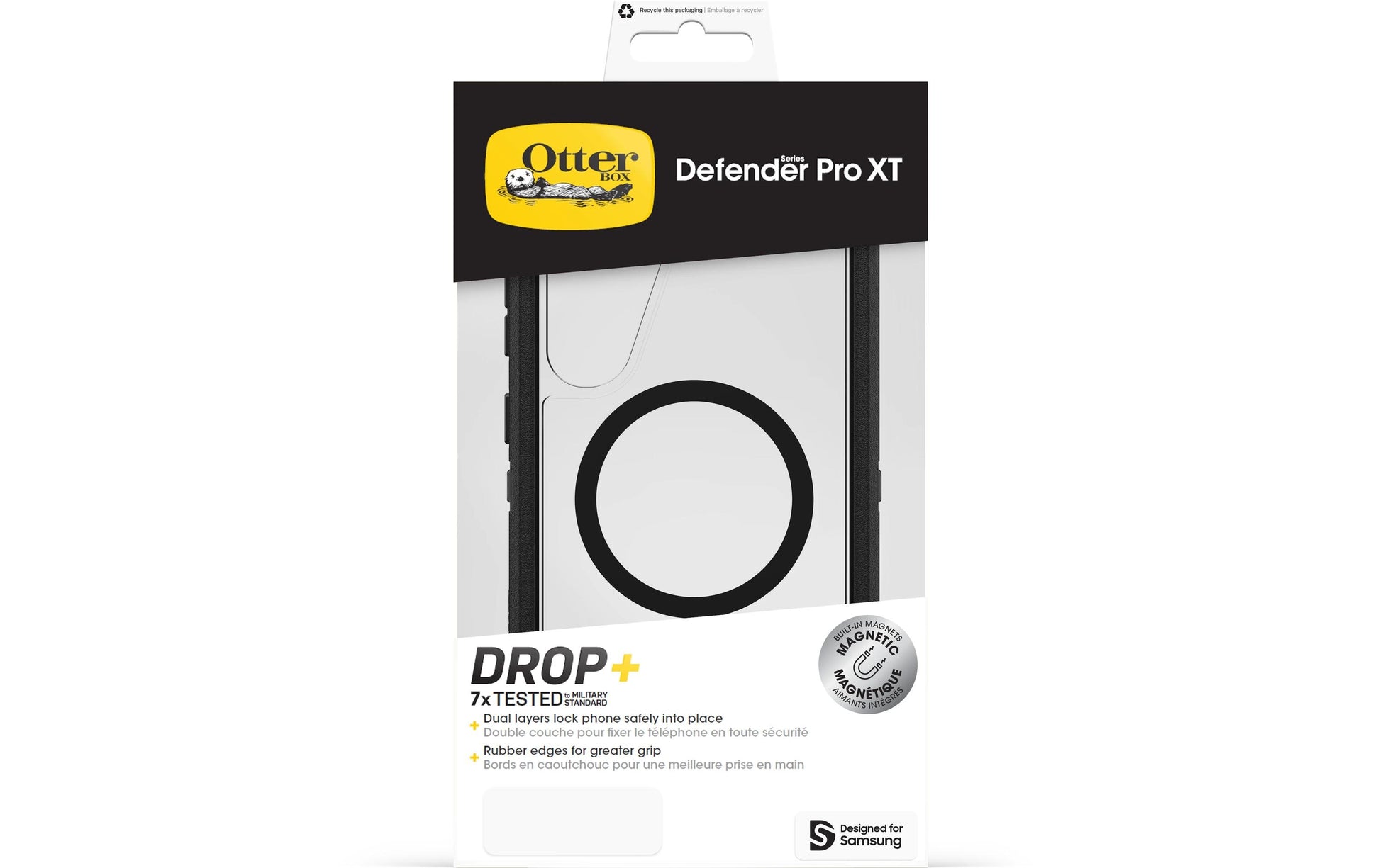 OtterBox Defender XT Robusthülle – für Samsung Galaxy S25+, Kunststoff, Schwarz, staubgeschützt