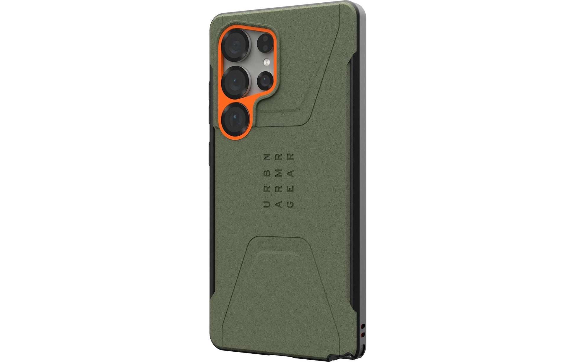 Urban Armor Gear UAG Civilian – Rückcover – für Samsung Galaxy S25 Ultra, MagSafe, Kunststoff, Olive/Orange, bis 6 m sturzsicher
