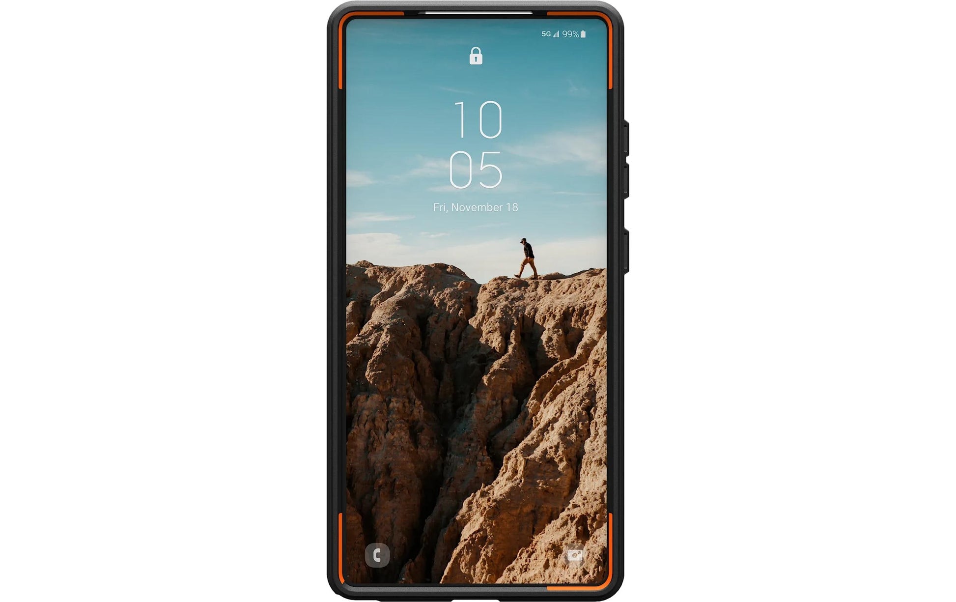 Urban Armor Gear UAG Civilian – Rückcover – für Samsung Galaxy S25 Ultra, MagSafe, Kunststoff, Olive/Orange, bis 6 m sturzsicher