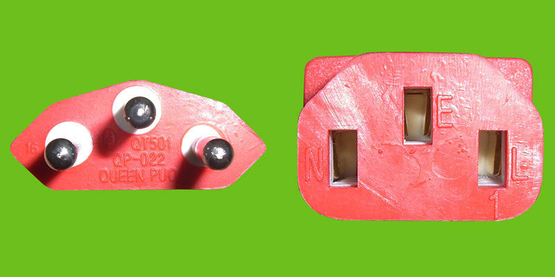 Diggelmann Netzkabel, T12 auf IEC C13, angespritzt, 250 V, 5 m, Rot