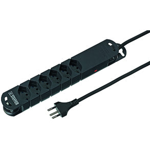 Steffen STEBA VARIABL Steckdosenleiste, 6×T13, 5 m, Magnet, Kindersicherung, Eingang T12 – Schwarz